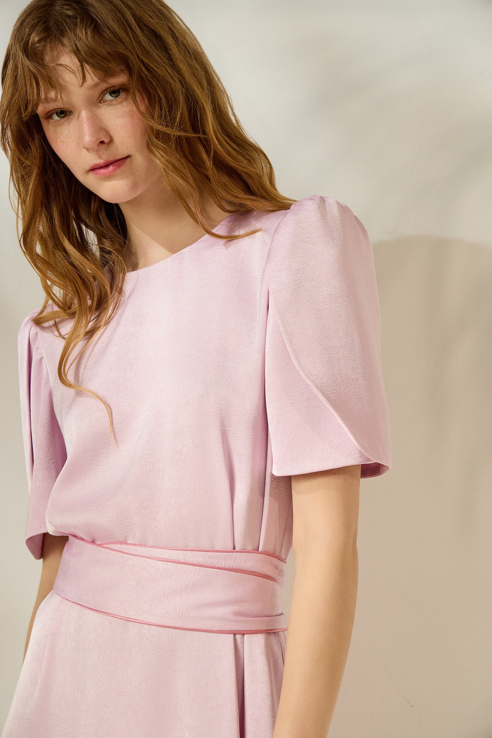 'LYDIA' ΣΑΤΕΝ ΜΙΝΤΙ ΦΟΡΕΜΑ (PALE PINK) MAMOUSH