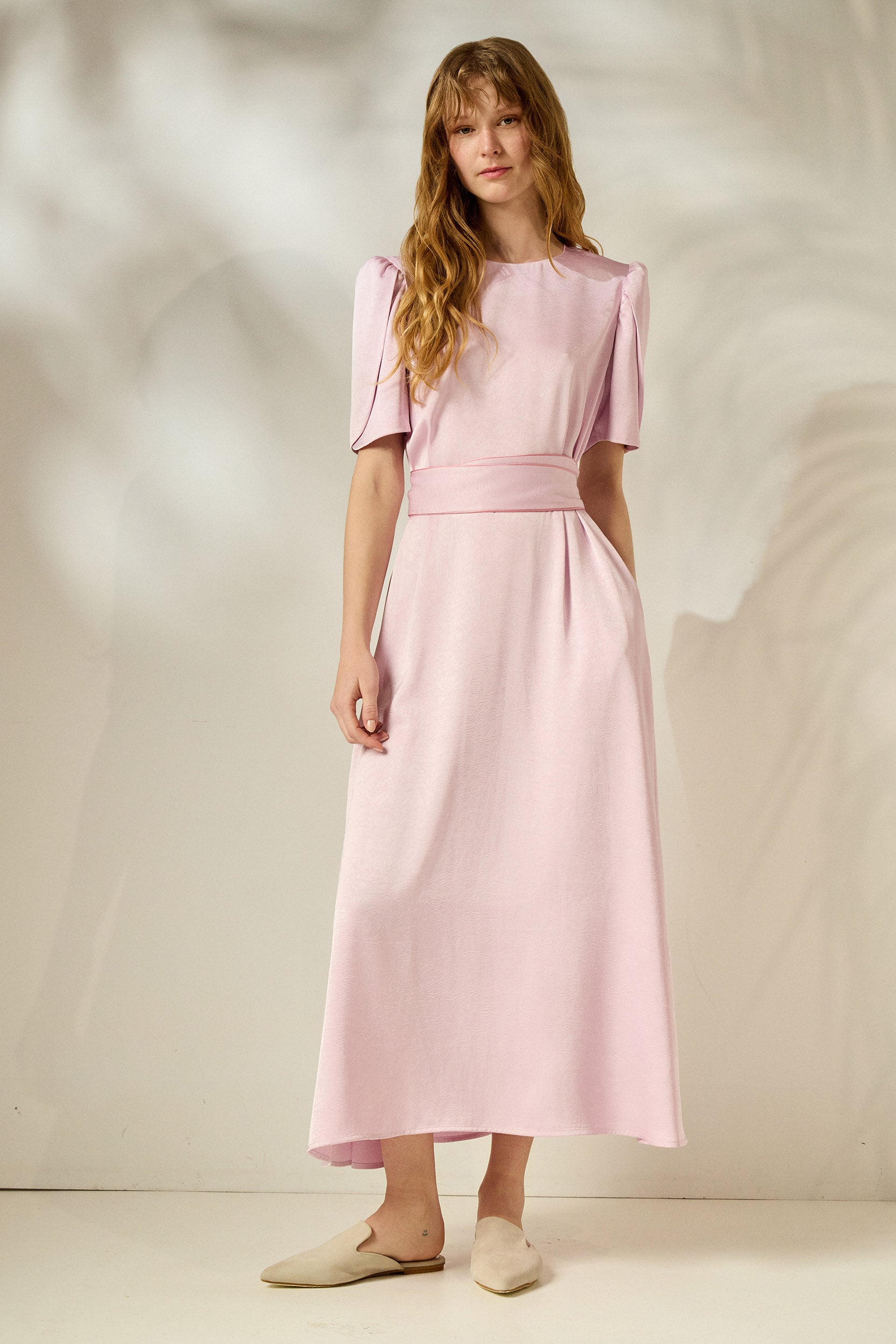 'LYDIA' ΣΑΤΕΝ ΜΙΝΤΙ ΦΟΡΕΜΑ (PALE PINK) MAMOUSH