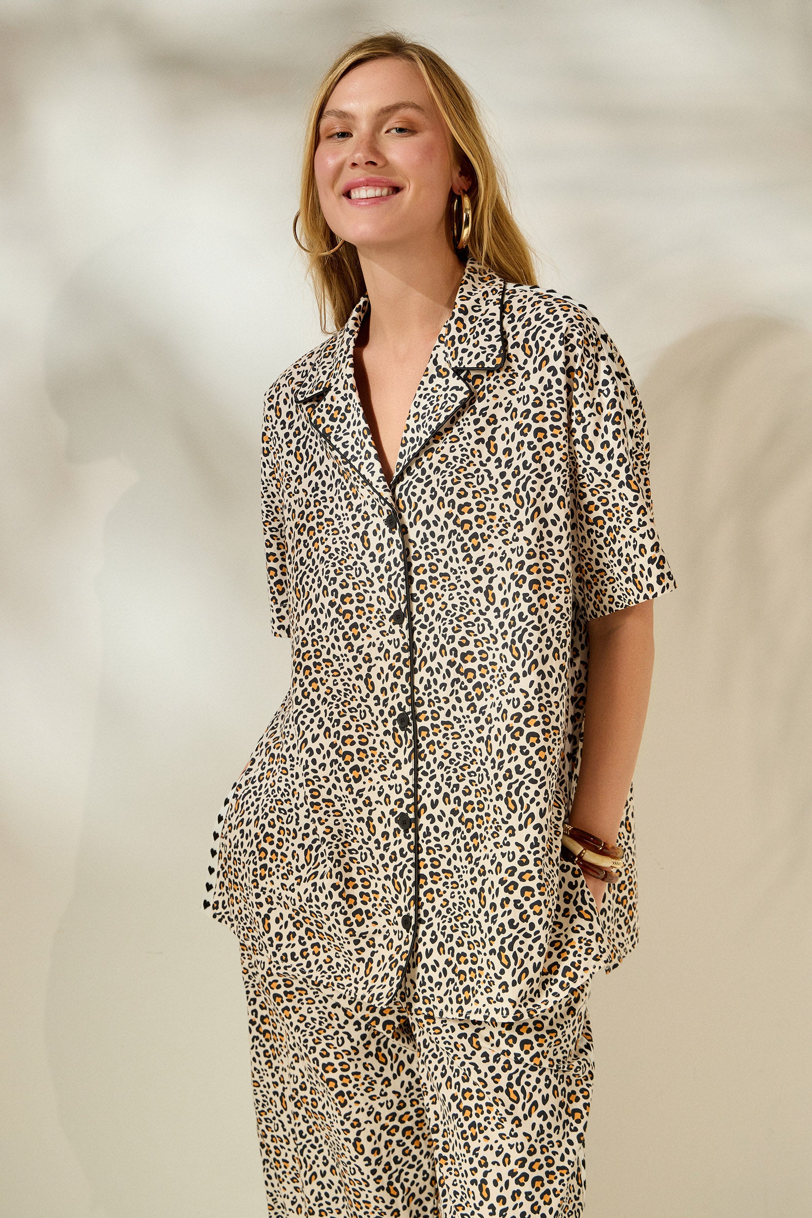 'ZOI' ΒΑΜΒΑΚΕΡΟ ΠΟΥΚΑΜΙΣΟ (ANIMAL PRINT) MAMOUSH