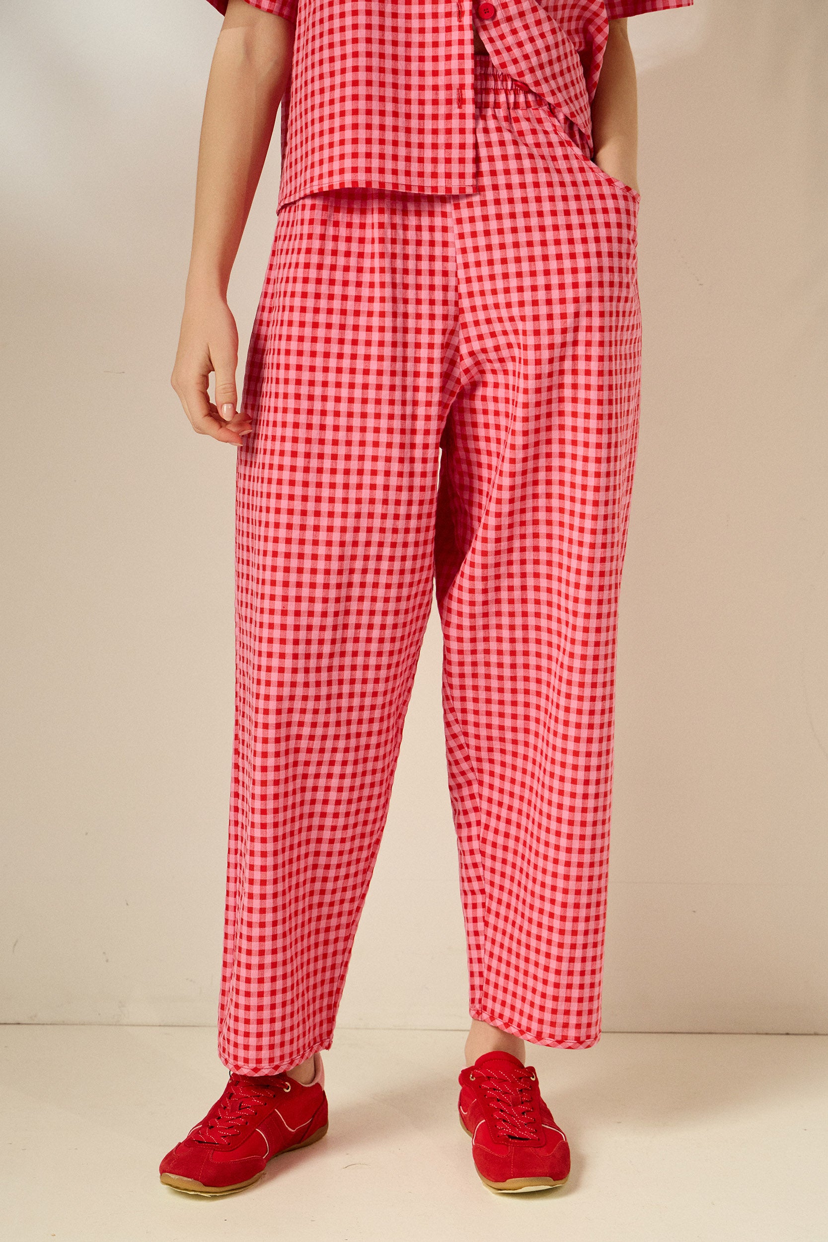 'CAPRI' ΡΙΓΕ CROPPED ΠΑΝΤΕΛΟΝΙ (RED) MAMOUSH