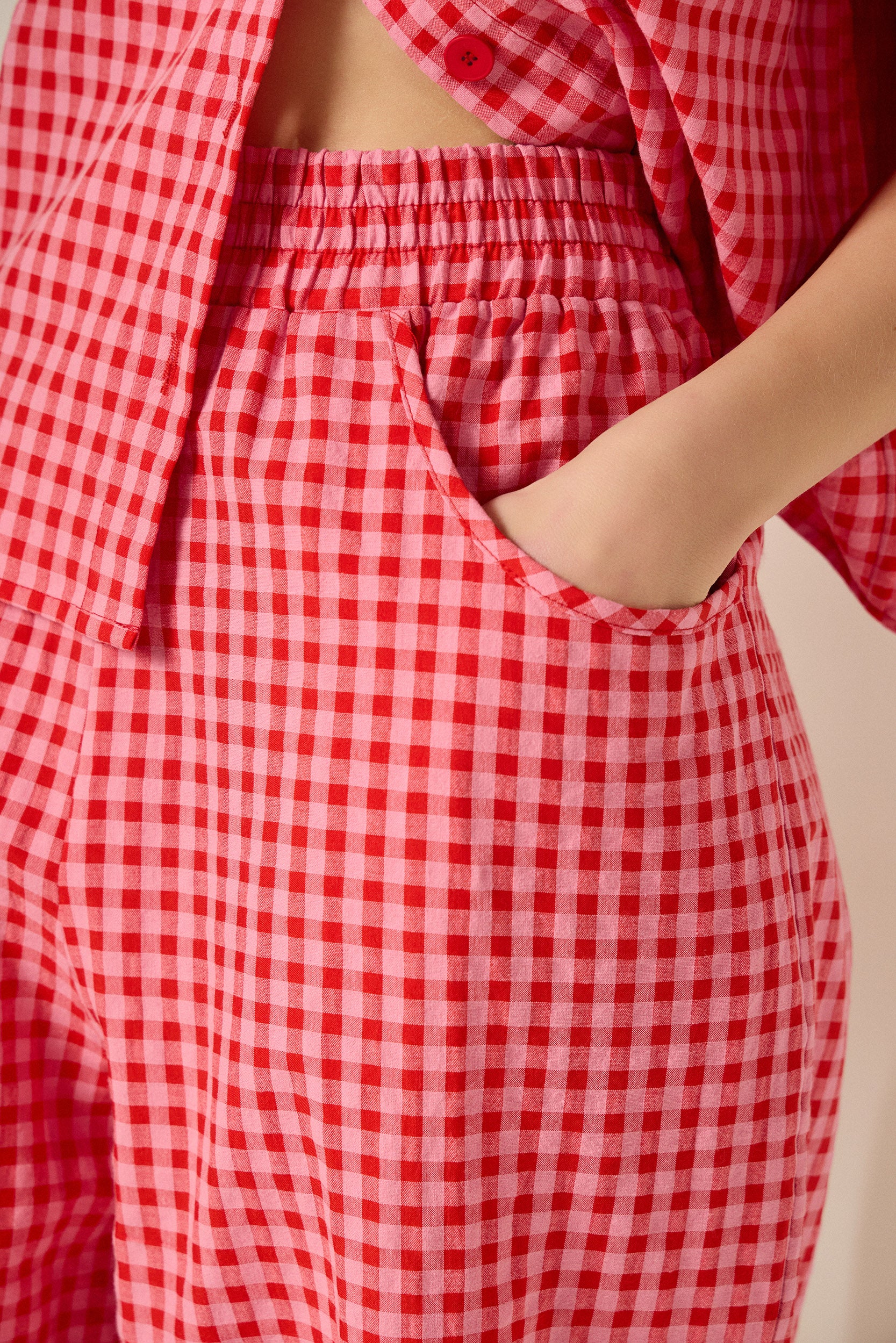 'CAPRI' ΡΙΓΕ CROPPED ΠΑΝΤΕΛΟΝΙ (RED) MAMOUSH