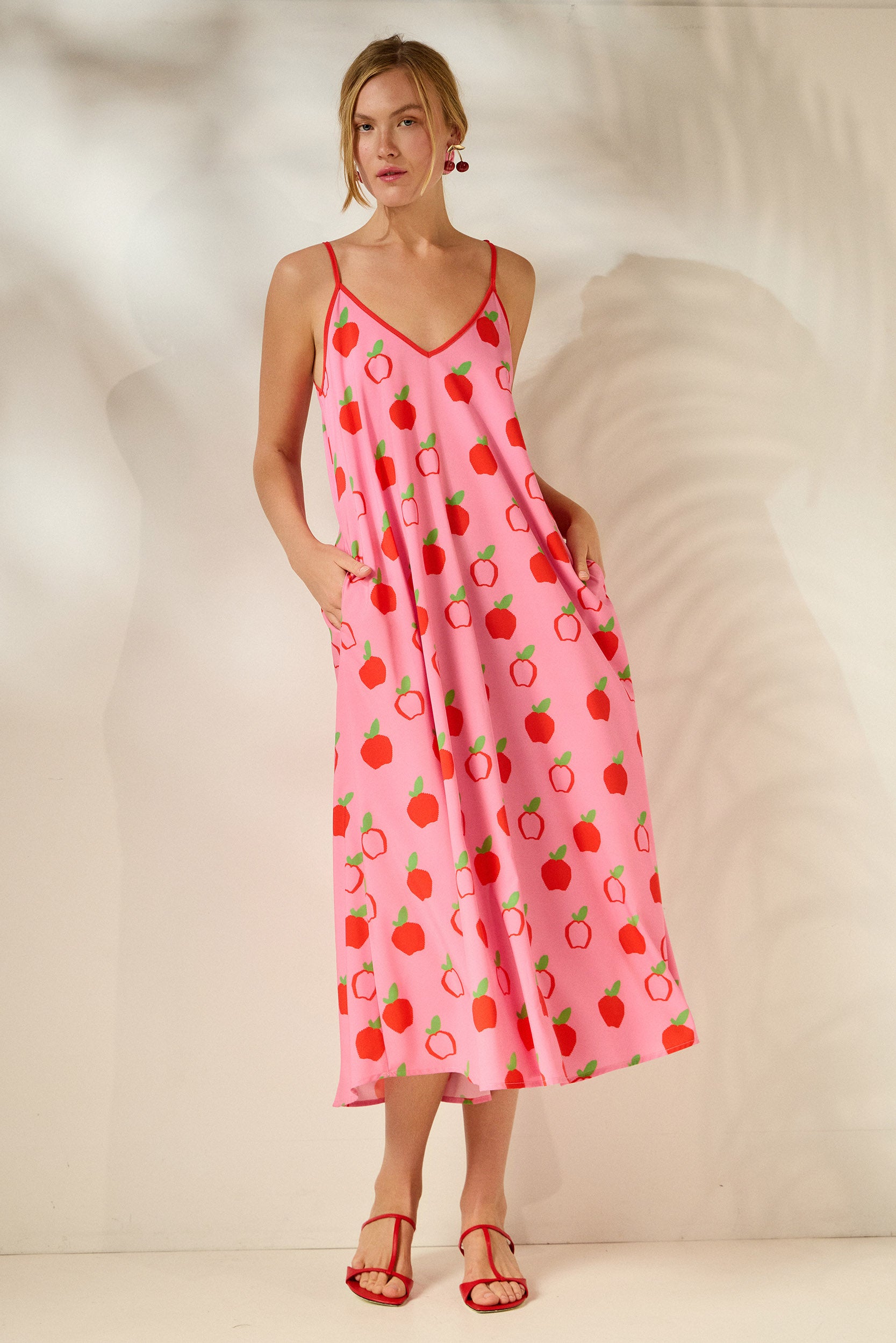‘ALIKI’ ΜΙΝΤΙ ΦΟΡΕΜΑ (PINK/APPLES) MAMOUSH