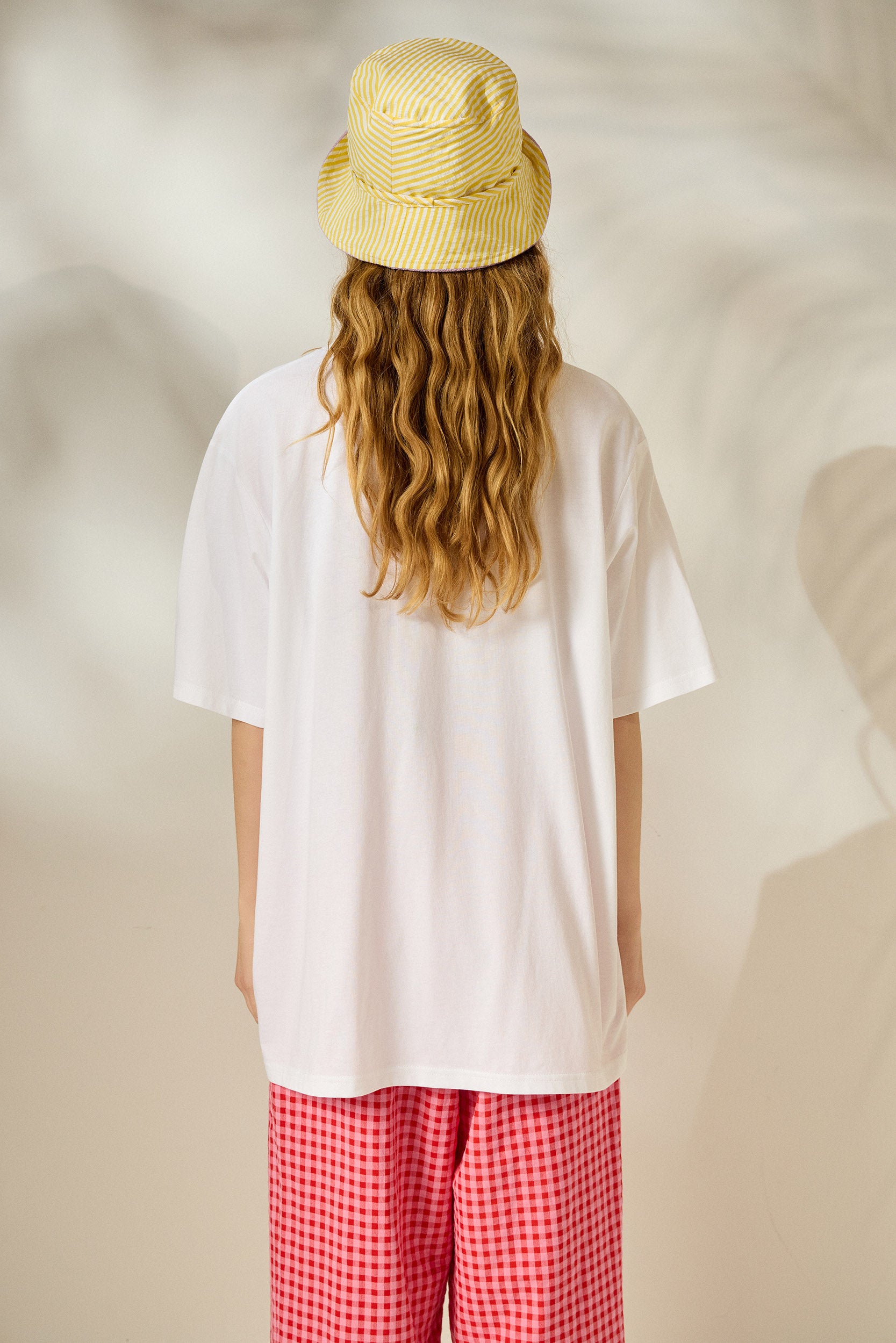 'ANTHI' ΔΙΧΡΩΜΟ ΚΑΠΕΛΟ BUCKET (LILAC/YELLOW STRIPED) MAMOUSH