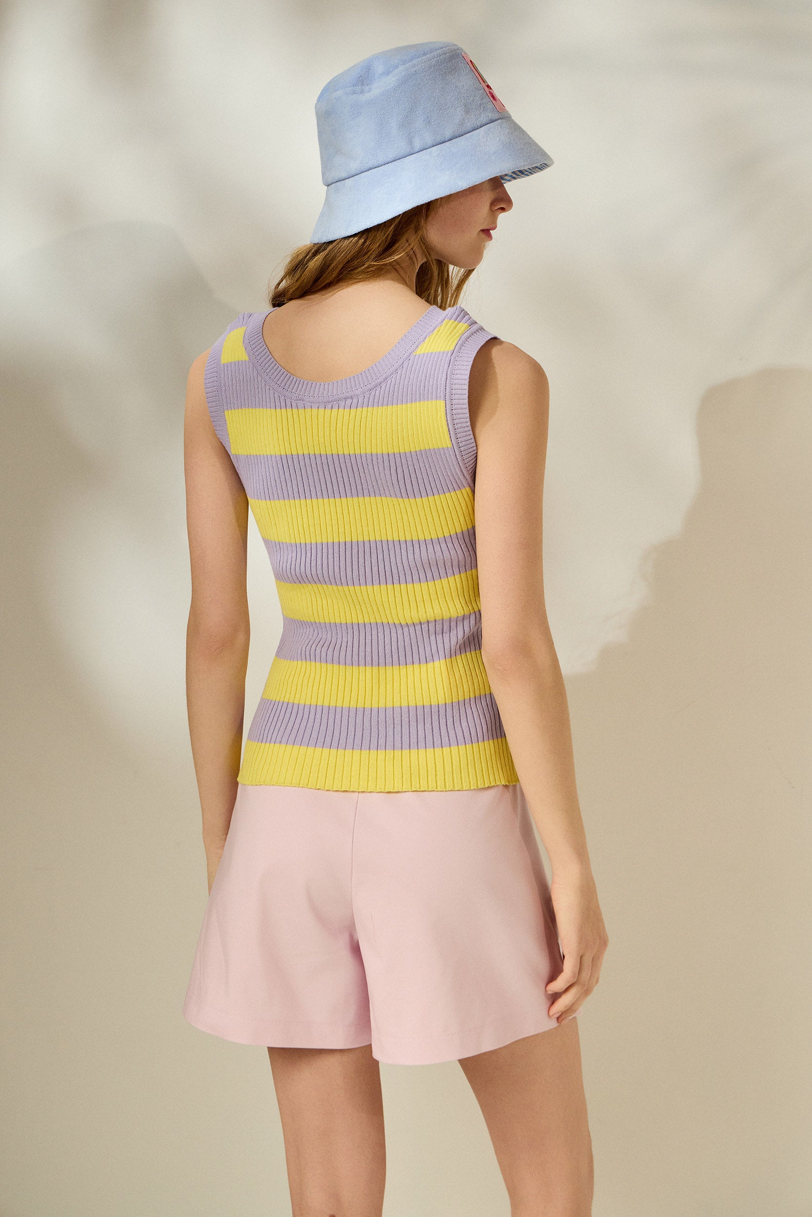‘CALLIOPE’ ΠΛΕΚΤΗ ΜΠΛΟΥΖΑ (PALE YELLOW/LILAC) MAMOUSH