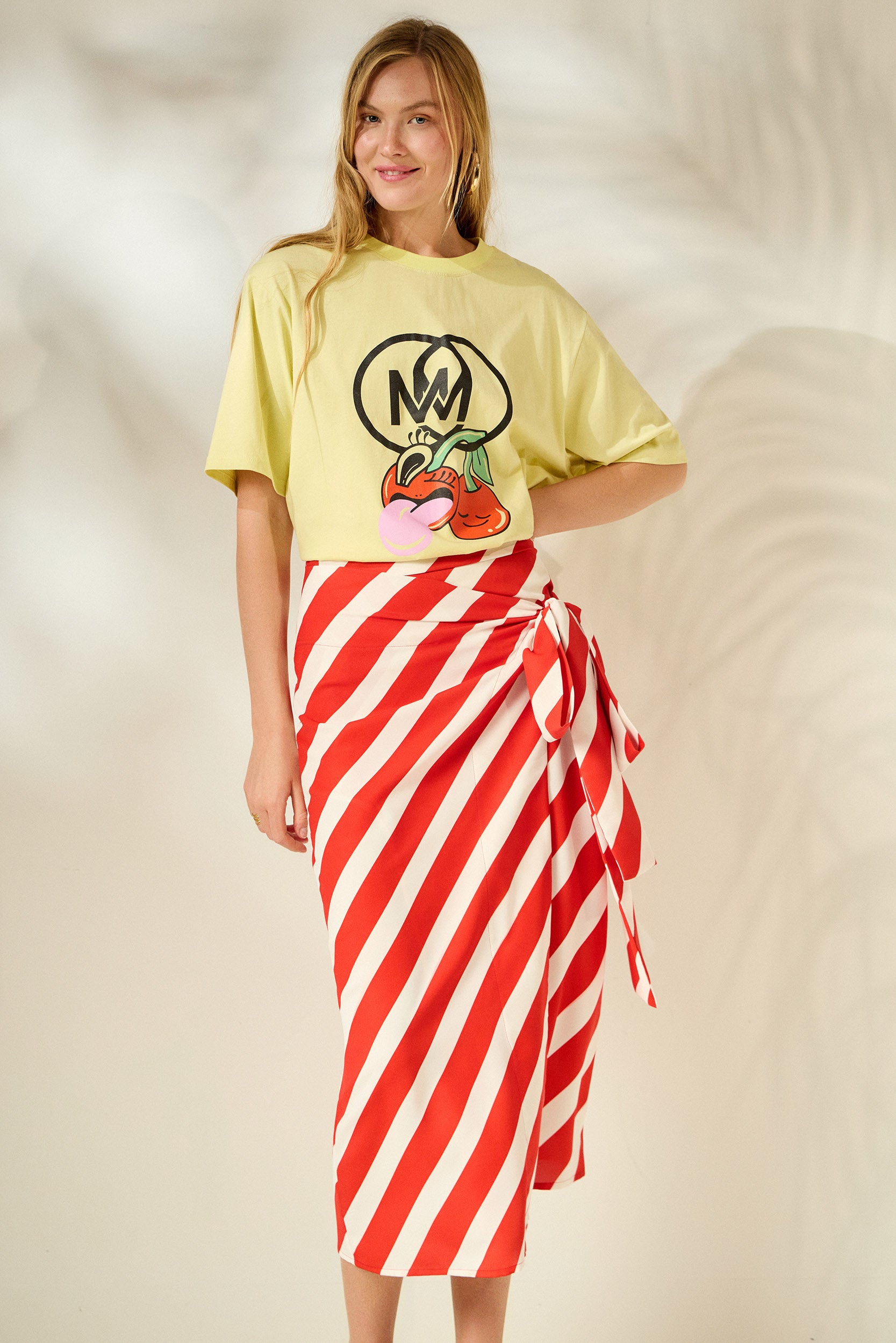 'CHERRY' OVERSIZED TEES (PALE YELLOW) MAMOUSH