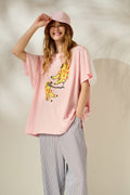 'BANANA' OVERSIZED TEES (PINK) MAMOUSH