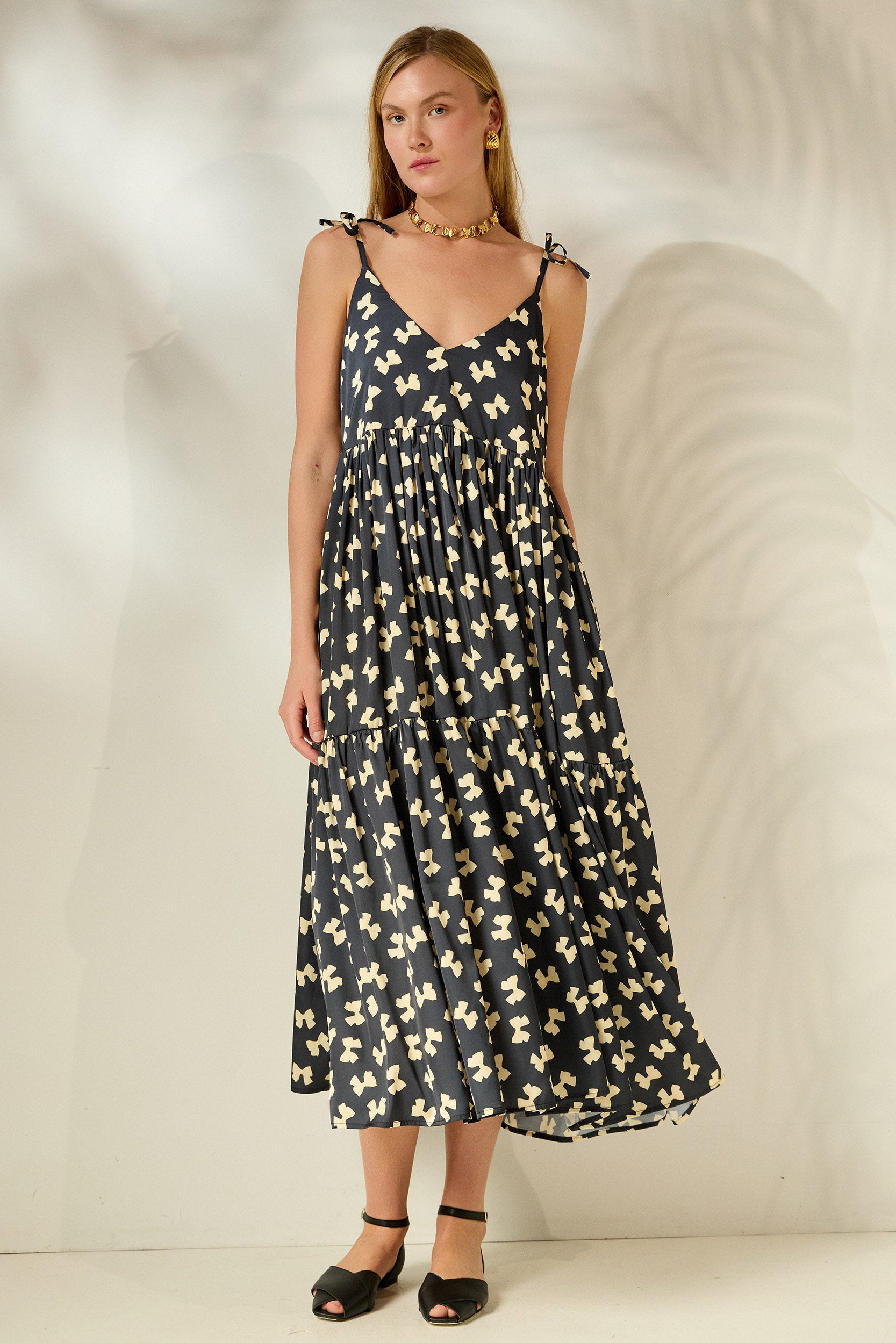 'JULIANNA' ΜΙΝΤΙ ΦΟΡΕΜΑ (BLACK/BOWS) MAMOUSH