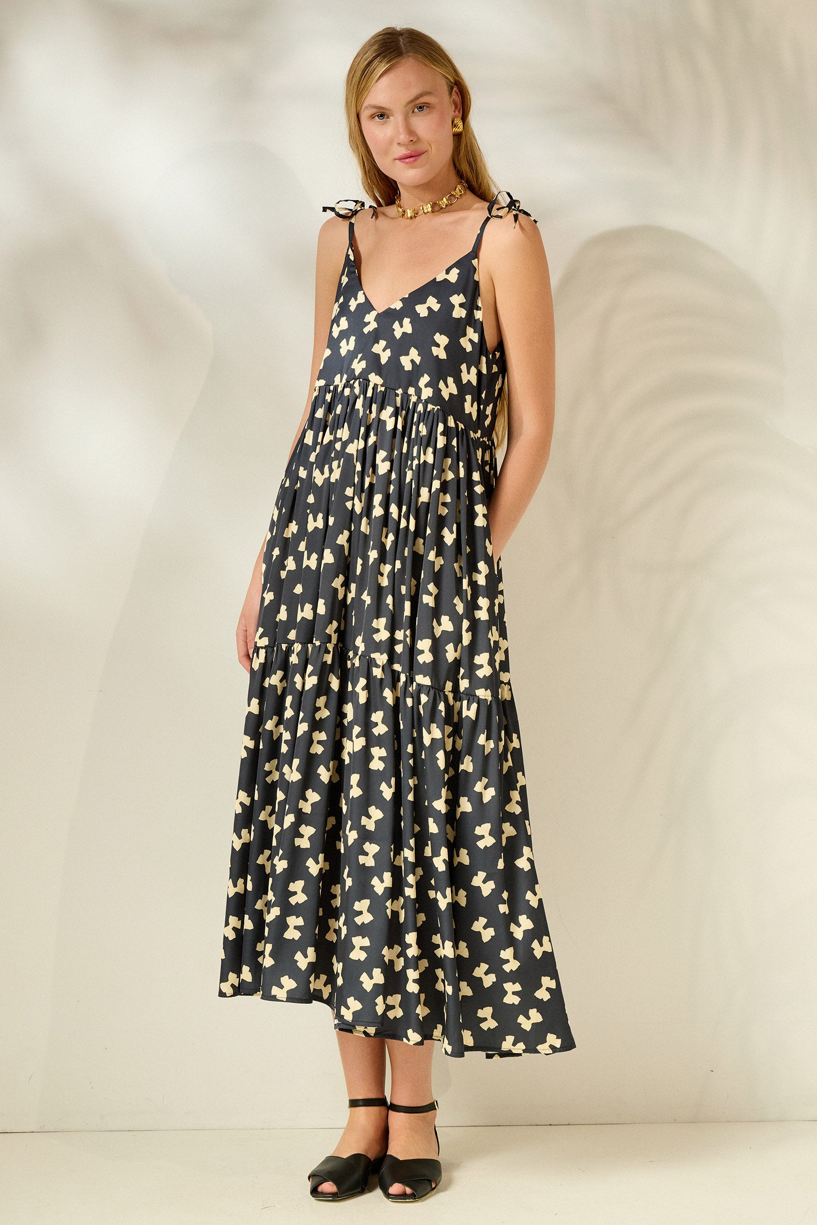 'JULIANNA' ΜΙΝΤΙ ΦΟΡΕΜΑ (BLACK/BOWS) MAMOUSH