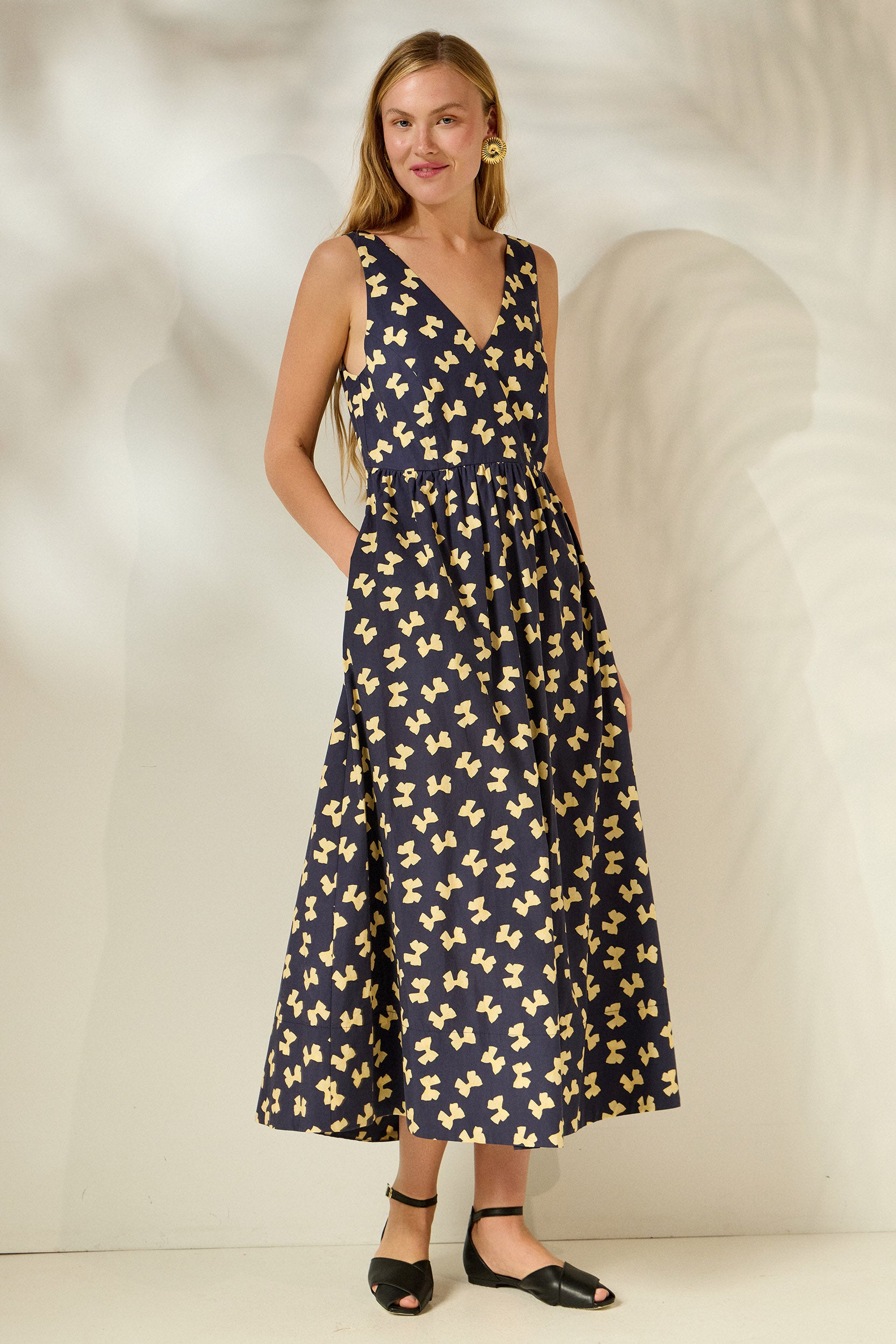 ‘SEMELI’ ΒΑΜΒΑΚΕΡΟ ΜΙΝΤΙ ΦΟΡΕΜΑ (DARK BLUE/BOWS) MAMOUSH