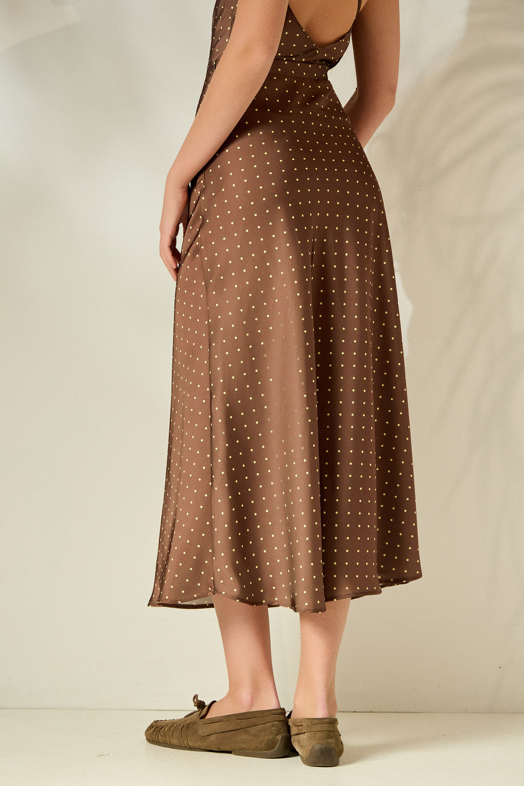 'DAPHNE' ΣΑΤΕΝ ΦΟΥΣΤΑ (CHOCOLATE/POLKA DOT) MAMOUSH