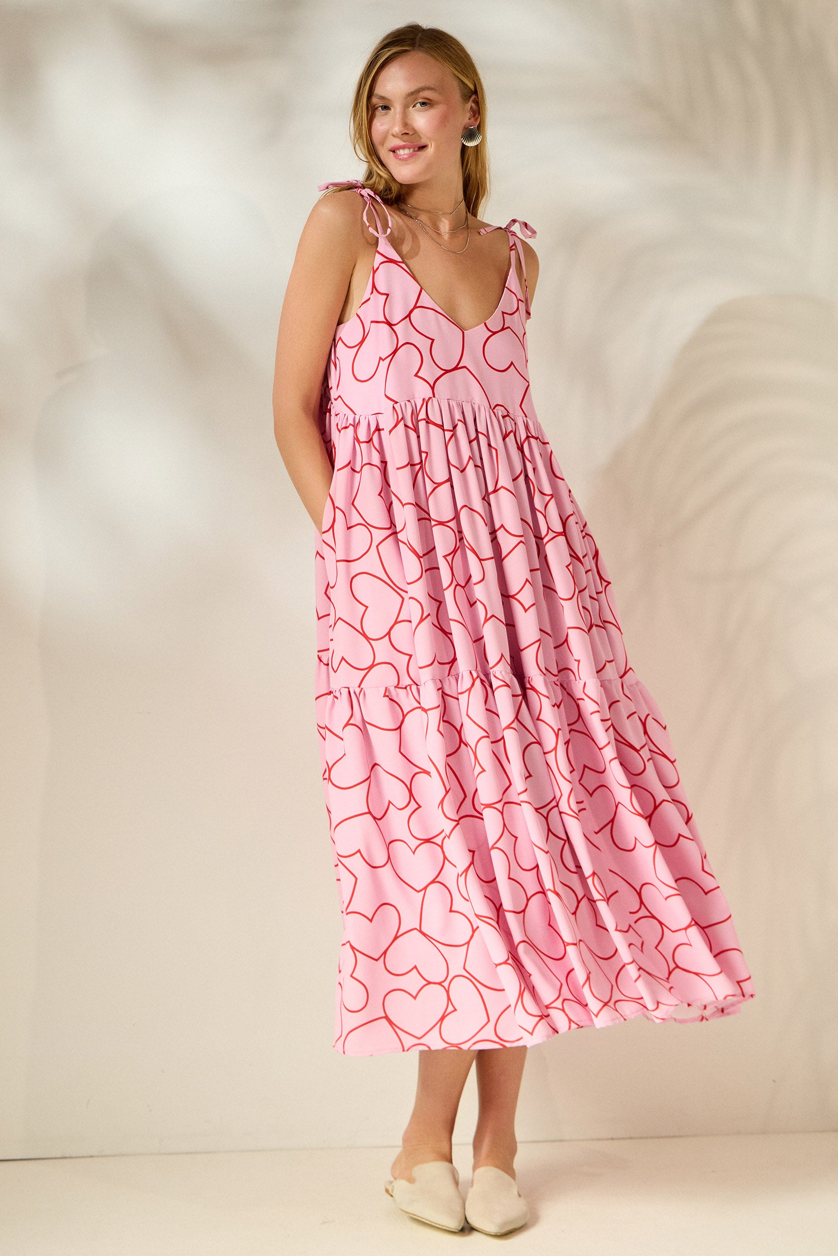 'JULIANNA' ΜΙΝΤΙ ΦΟΡΕΜΑ (PINK/HEARTS) MAMOUSH
