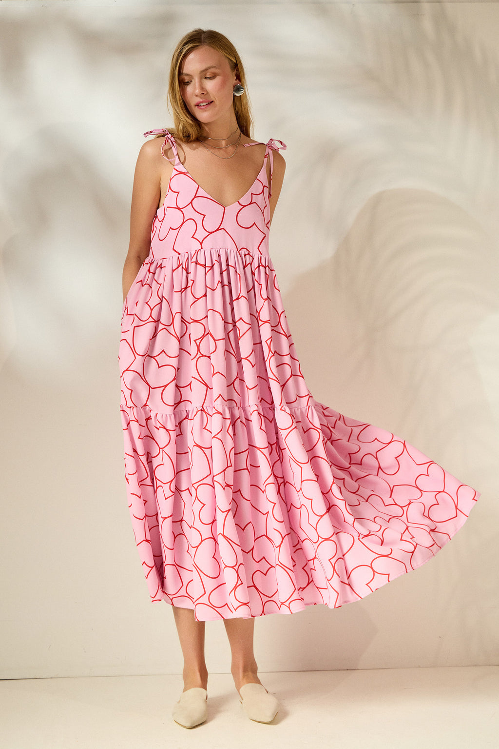 'JULIANNA' ΜΙΝΤΙ ΦΟΡΕΜΑ (PINK/HEARTS) MAMOUSH