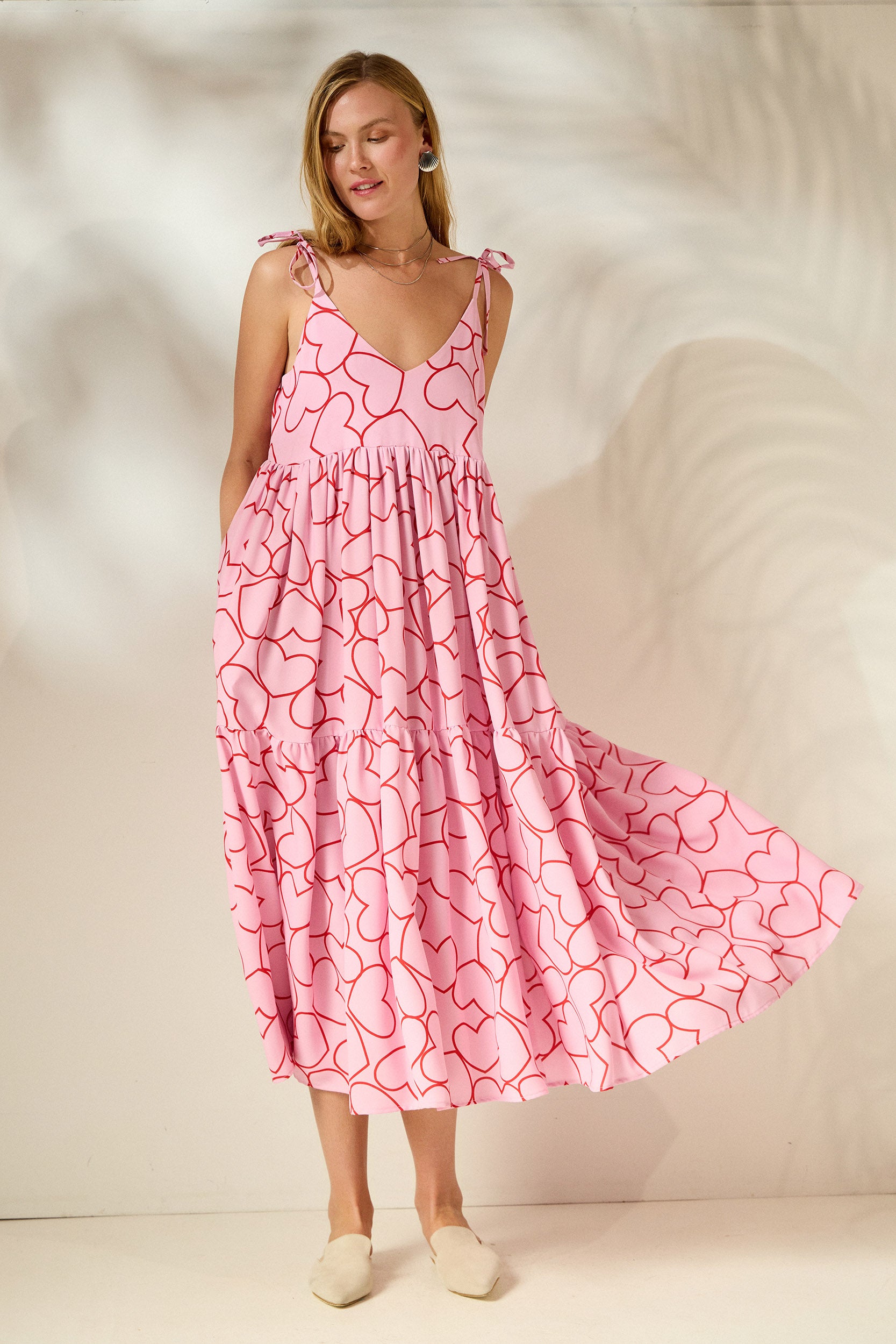 'JULIANNA' ΜΙΝΤΙ ΦΟΡΕΜΑ (PINK/HEARTS) MAMOUSH
