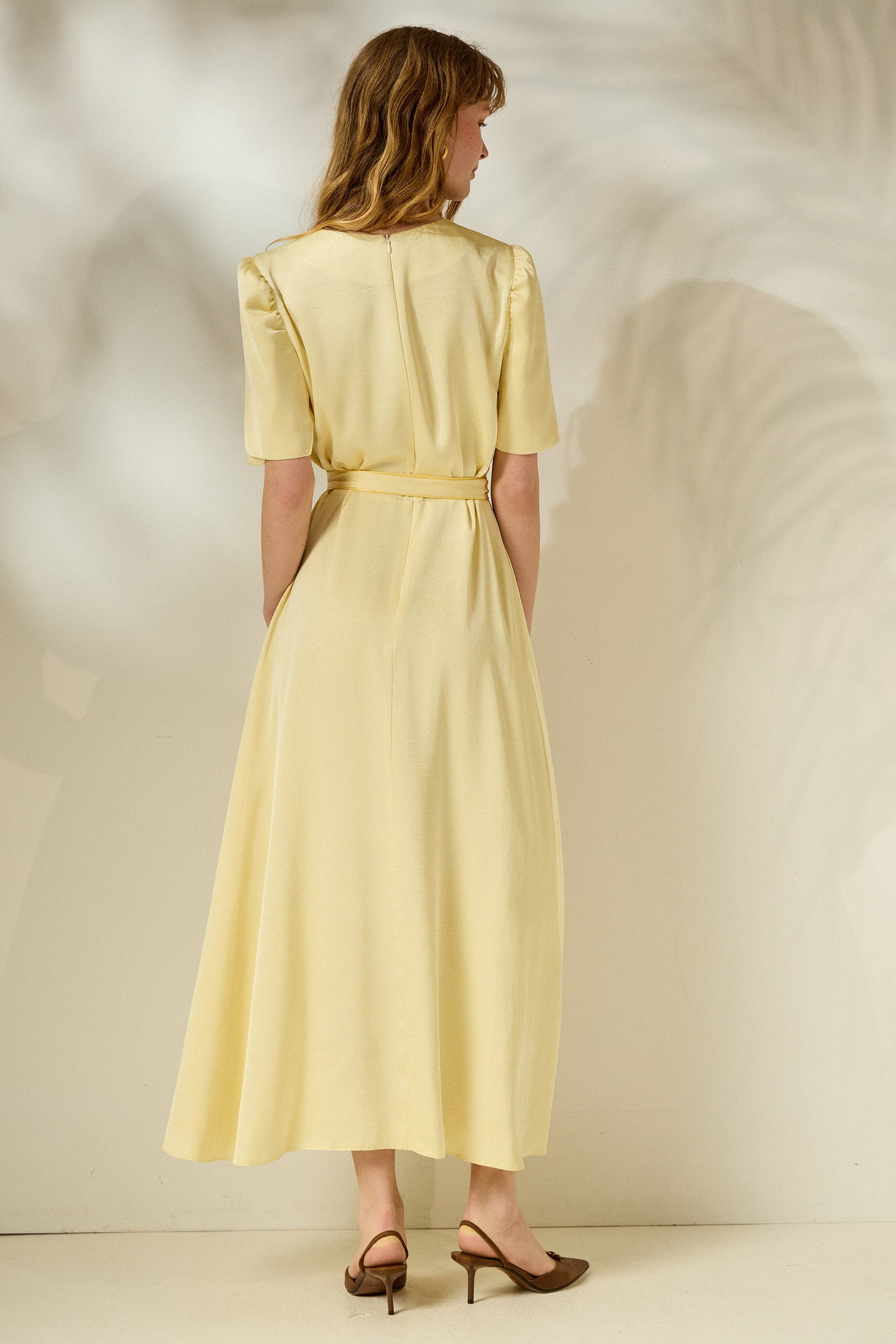 'LYDIA' ΣΑΤΕΝ ΜΙΝΤΙ ΦΟΡΕΜΑ (PALE YELLOW) MAMOUSH