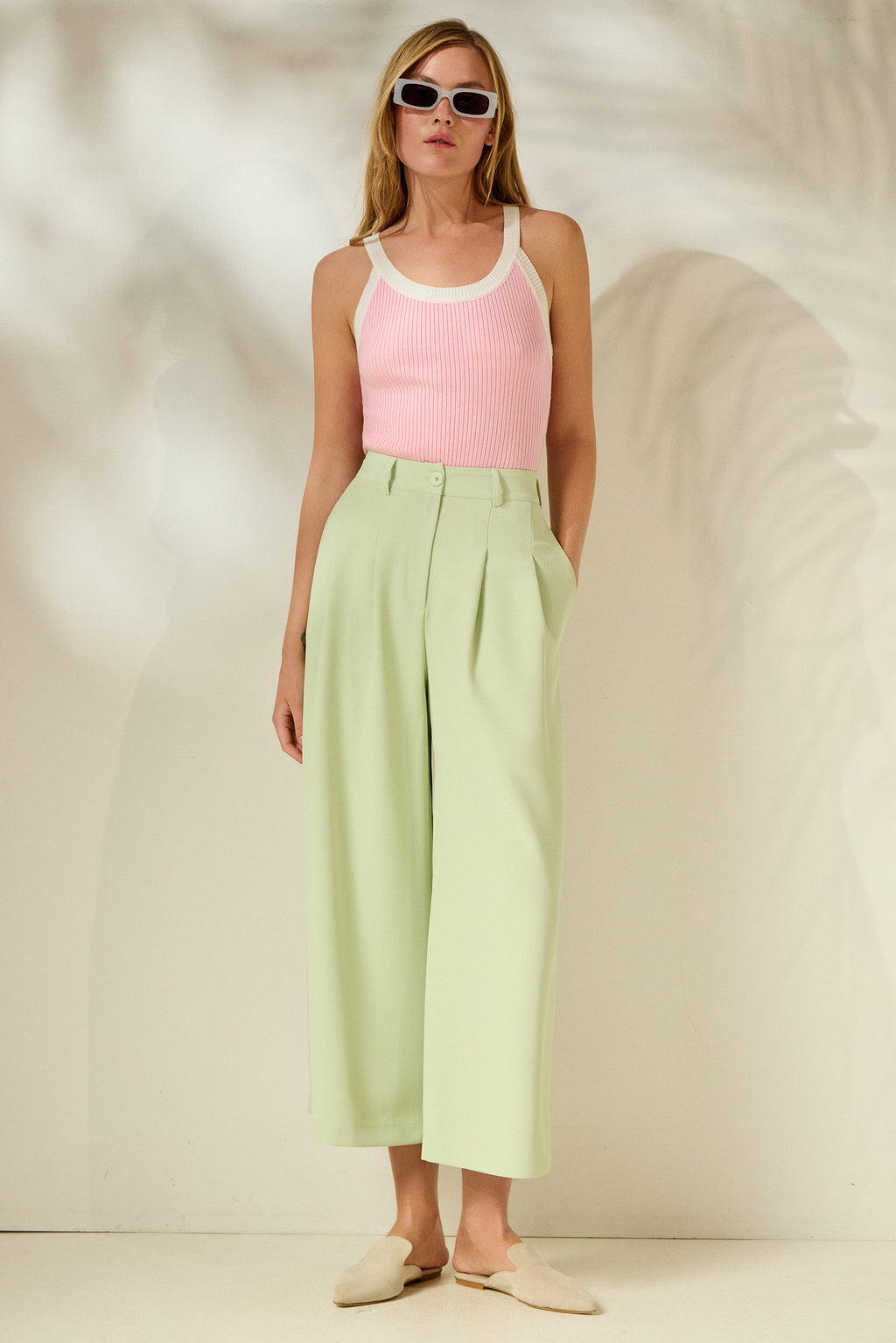 'DANAE' ΠΛΕΚΤΗ ΜΠΛΟΥΖΑ (PINK/WHITE) MAMOUSH