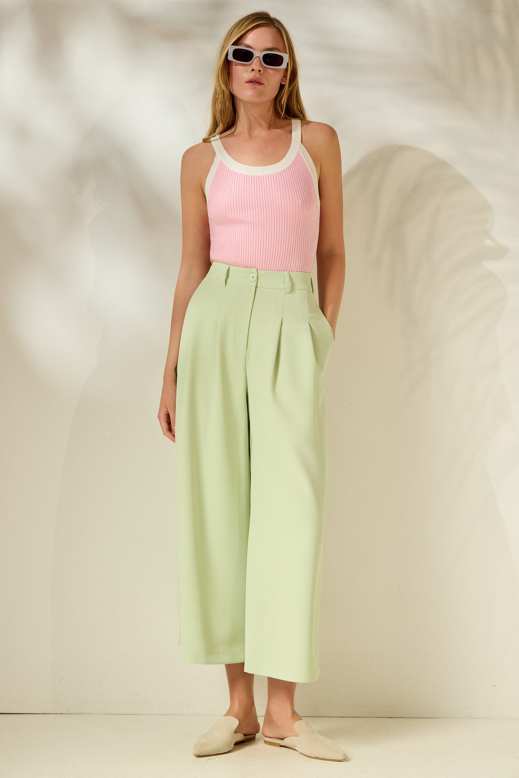 'DANAE' ΠΛΕΚΤΗ ΜΠΛΟΥΖΑ (PINK/WHITE) MAMOUSH