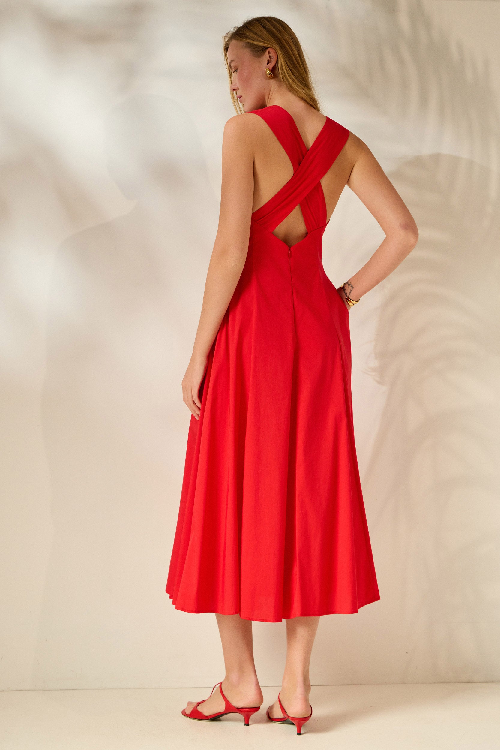‘MARIANNA’ ΒΑΜΒΑΚΕΡΟ ΜΙΝΤΙ ΦΟΡΕΜΑ (RED) MAMOUSH
