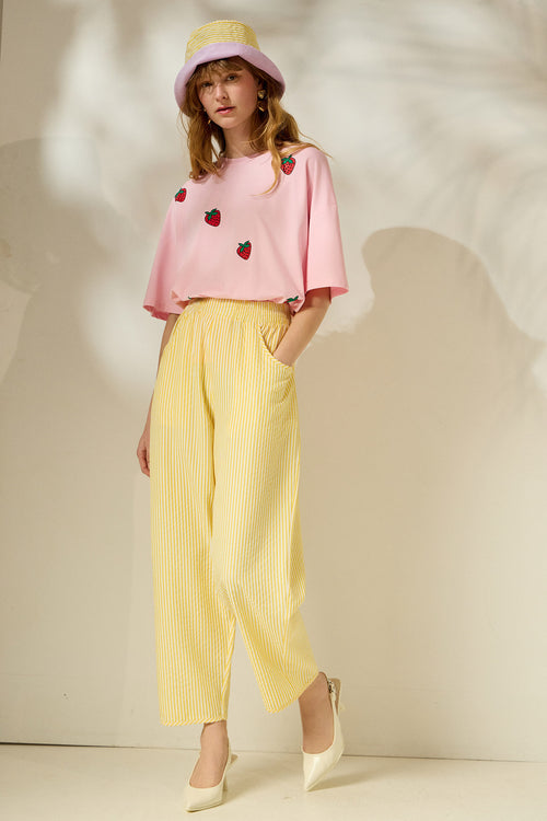 'CAPRI' ΡΙΓΕ CROPPED ΠΑΝΤΕΛΟΝΙ (YELLOW) MAMOUSH