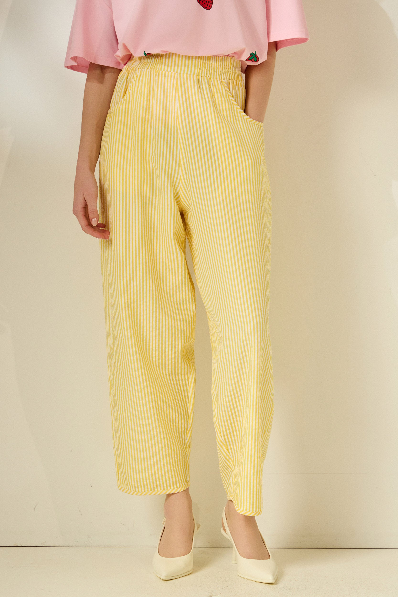 'CAPRI' ΡΙΓΕ CROPPED ΠΑΝΤΕΛΟΝΙ (YELLOW) MAMOUSH