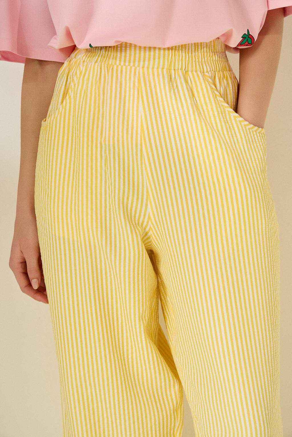 'CAPRI' ΡΙΓΕ CROPPED ΠΑΝΤΕΛΟΝΙ (YELLOW) MAMOUSH