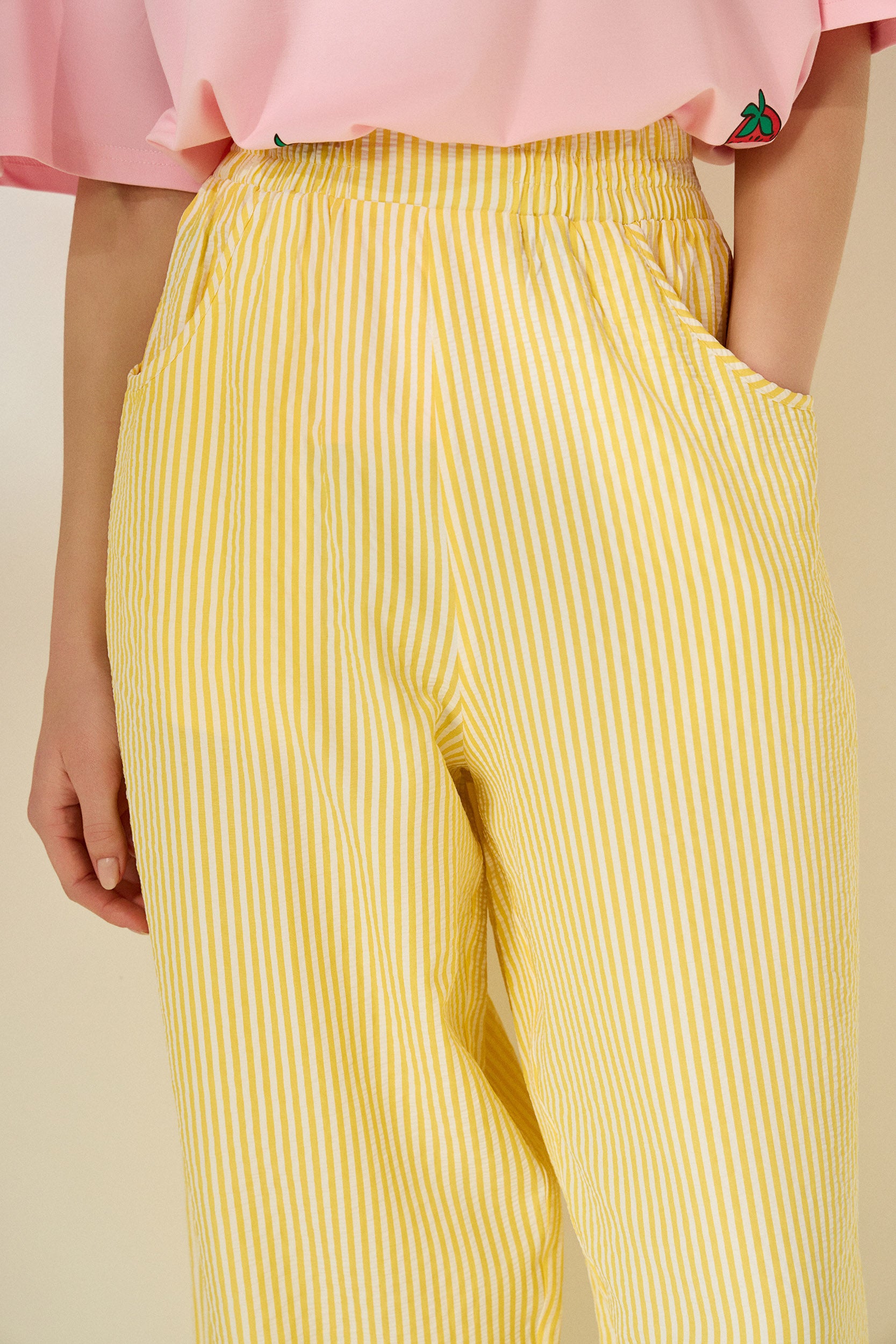 'CAPRI' ΡΙΓΕ CROPPED ΠΑΝΤΕΛΟΝΙ (YELLOW) MAMOUSH