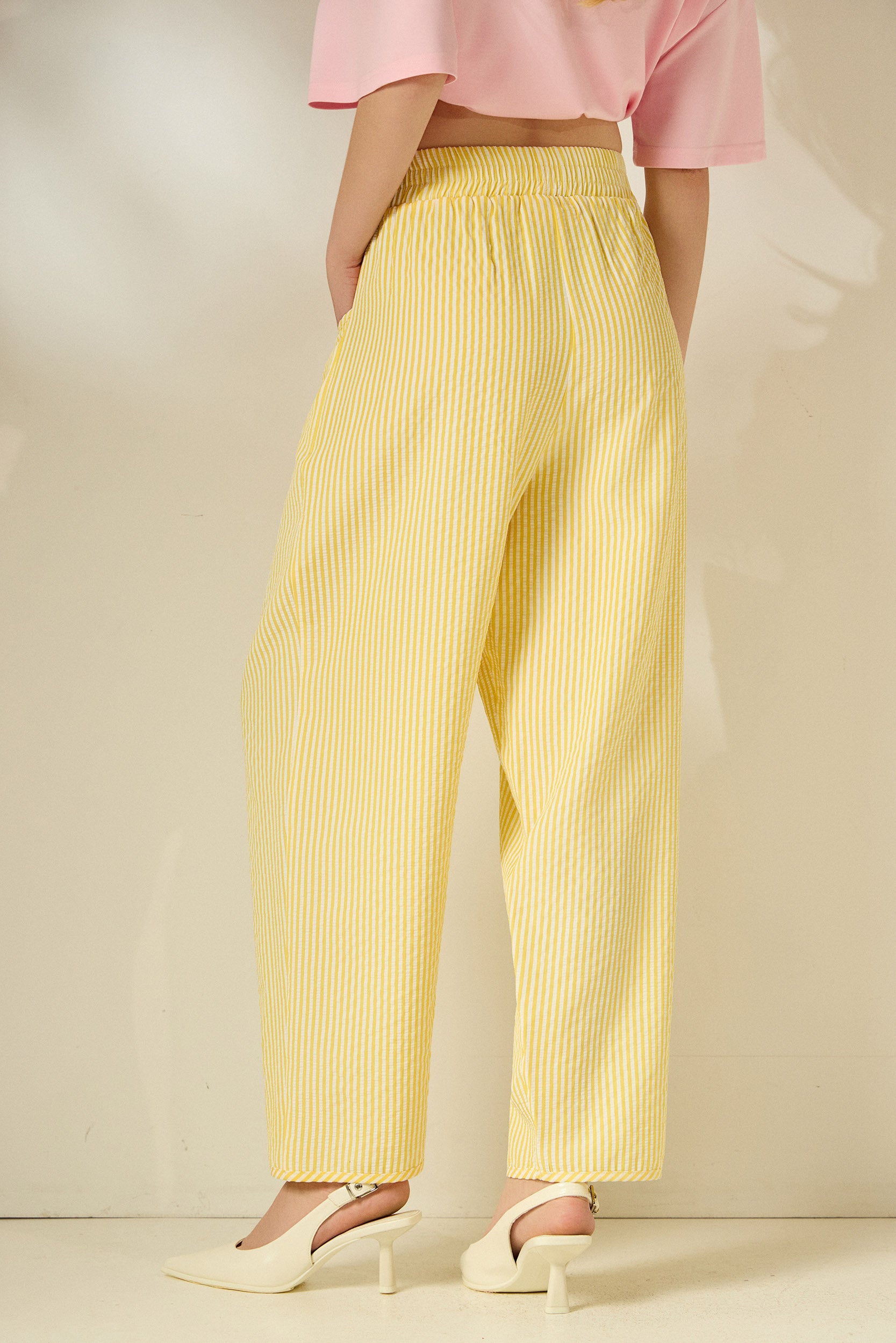 'CAPRI' ΡΙΓΕ CROPPED ΠΑΝΤΕΛΟΝΙ (YELLOW) MAMOUSH