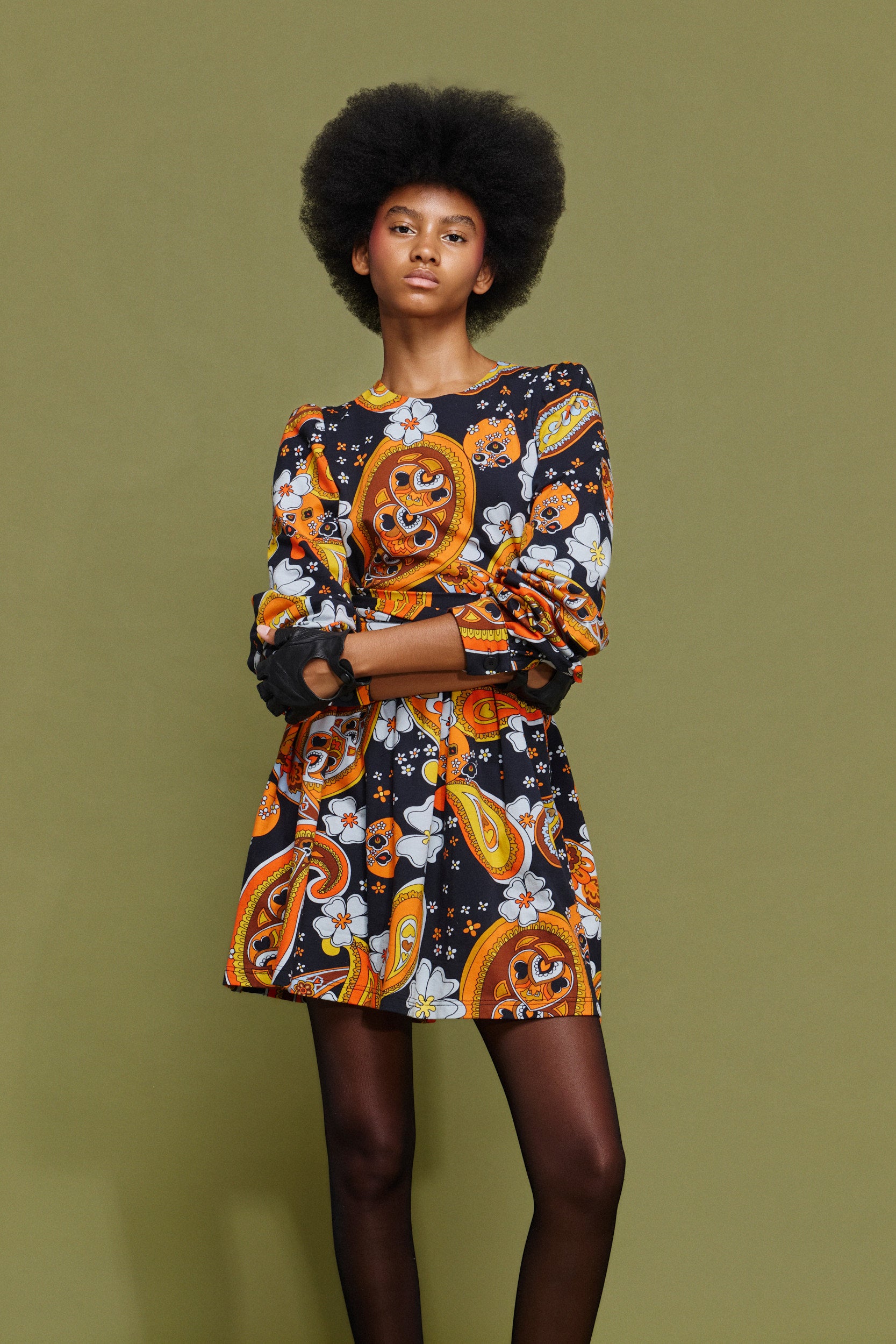 FLORA' ΜΙΝΙ ΦΟΥΤΕΡ ΦΟΡΕΜΑ (BLACK/LAHORE) MAMOUSH