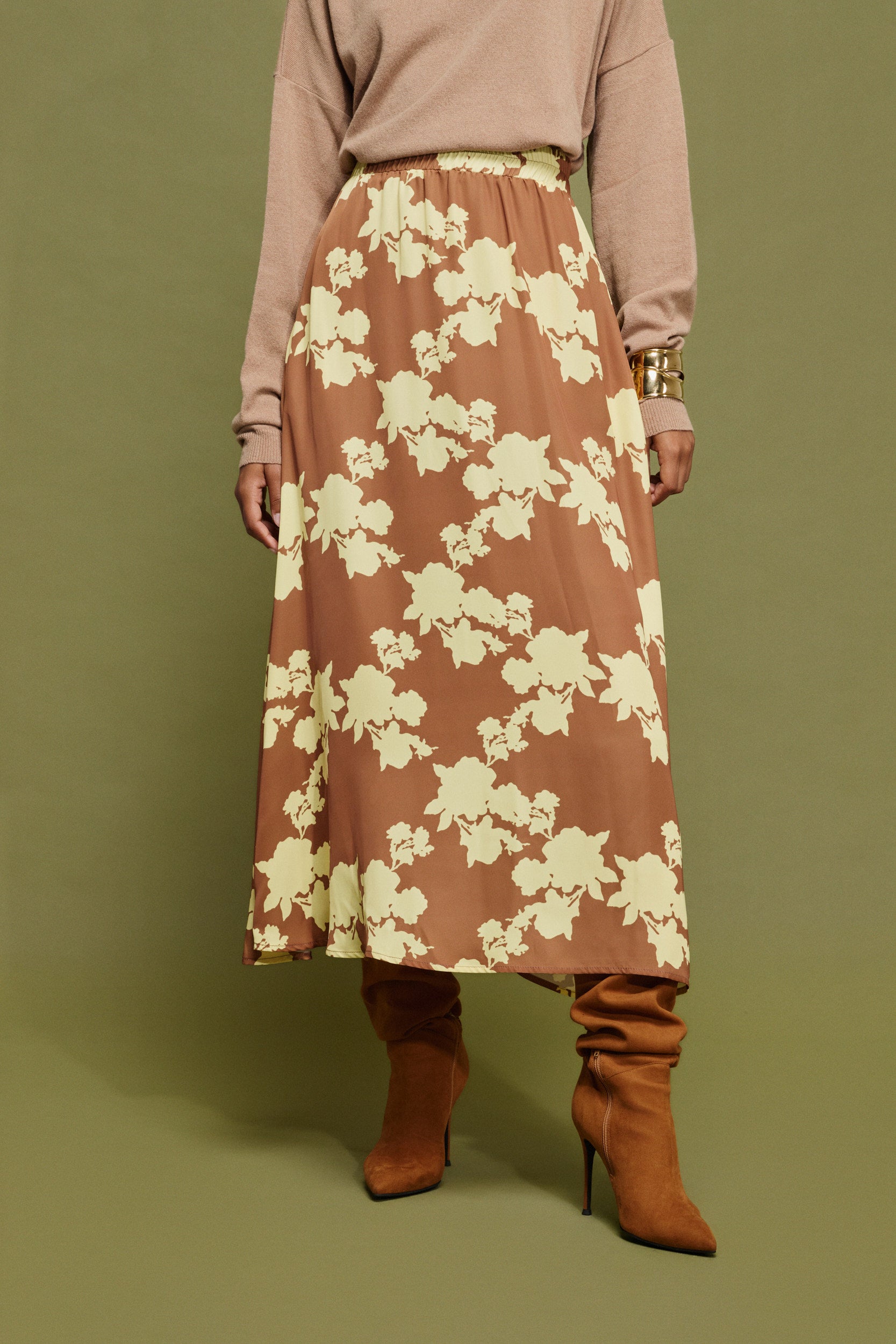 IRIS'  ΜΙΝΤΙ ΦΟΥΣΤΑ ΜΕ ΛΑΣΤΙΧΟ (CHOCOLA/YELLOW) MAMOUSH