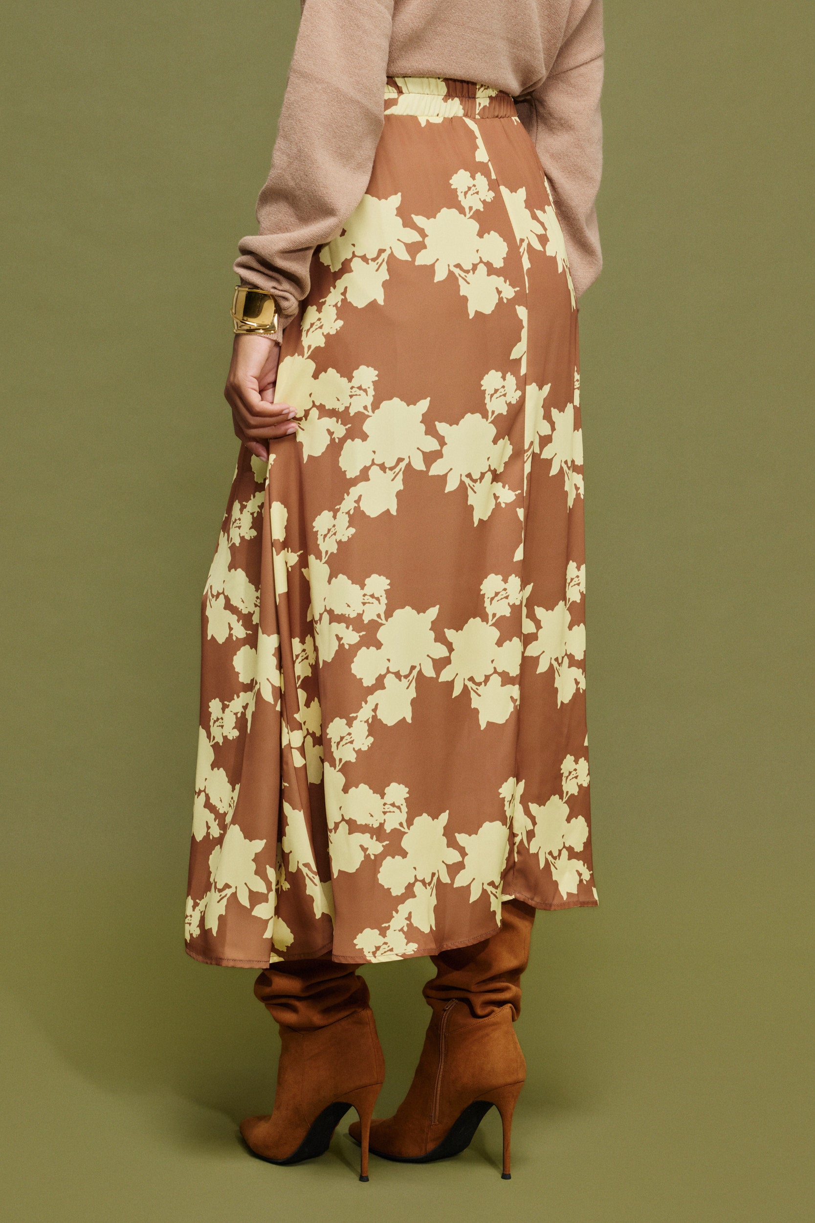 IRIS'  ΜΙΝΤΙ ΦΟΥΣΤΑ ΜΕ ΛΑΣΤΙΧΟ (CHOCOLA/YELLOW) MAMOUSH