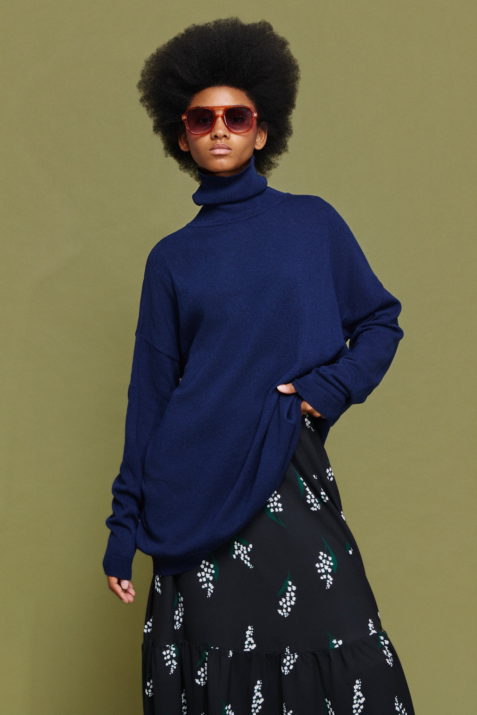 VELMA' ΖΙΒΑΓΚΟ ΑΠΟ ΚΑΣΜΙΡ (DARK BLUE) MAMOUSH