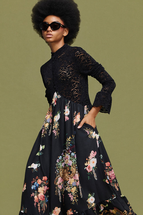 ELORA' MAXI ΦΟΡΕΜΑ ΜΕ ΔΑΝΤΕΛΑ MAMOUSH