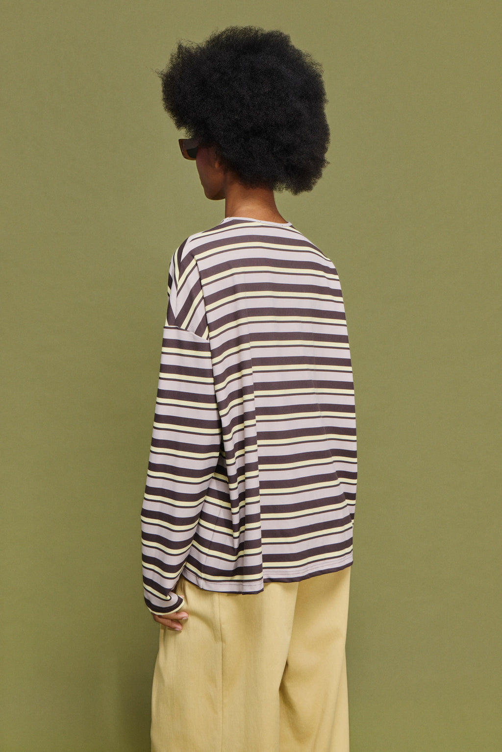ΜΑΡΥ' OVERSIZED ΡΙΓΕ ΜΠΛΟΥΖΑ (LIGHT YELLOW/CHOKOLA) MAMOUSH