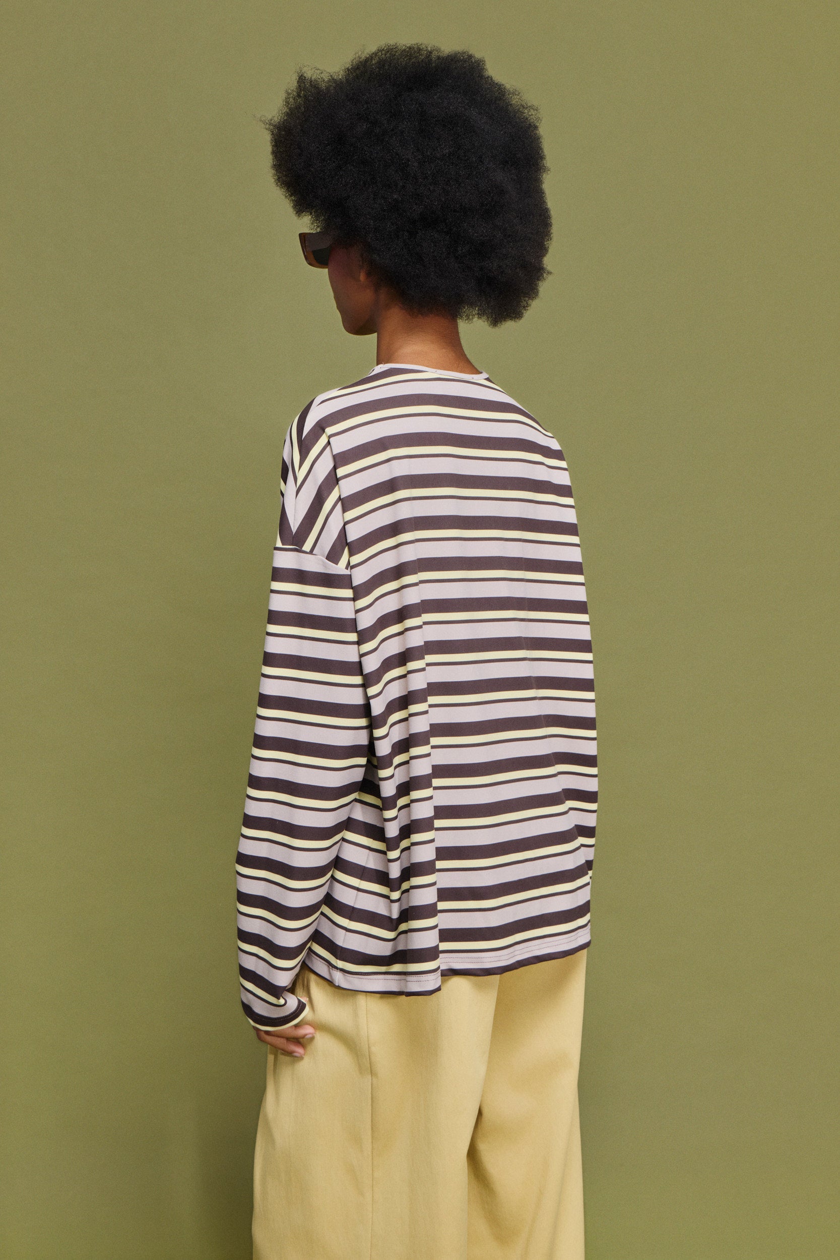 ΜΑΡΥ' OVERSIZED ΡΙΓΕ ΜΠΛΟΥΖΑ (LIGHT YELLOW/CHOKOLA) MAMOUSH