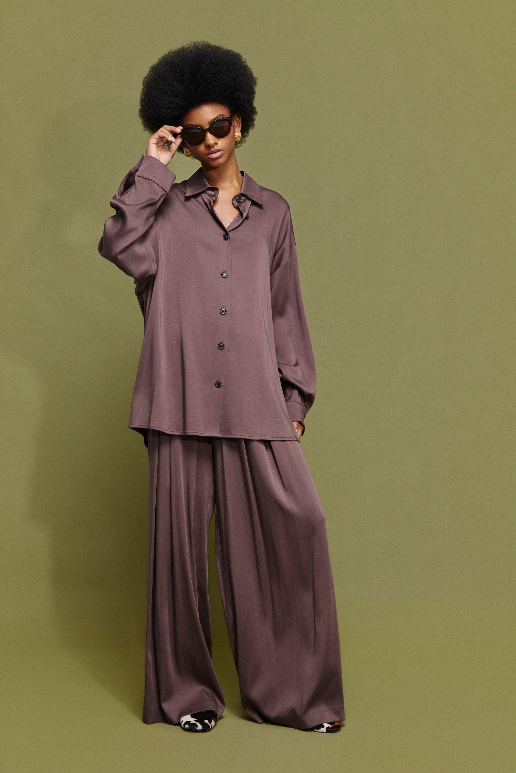 MIRANDA' ΦΑΡΔΙΑ ΠΑΝΤΕΛΟΝΑ ΜΕ ΠΙΕΤΕΣ (CHOCOLATE) MAMOUSH