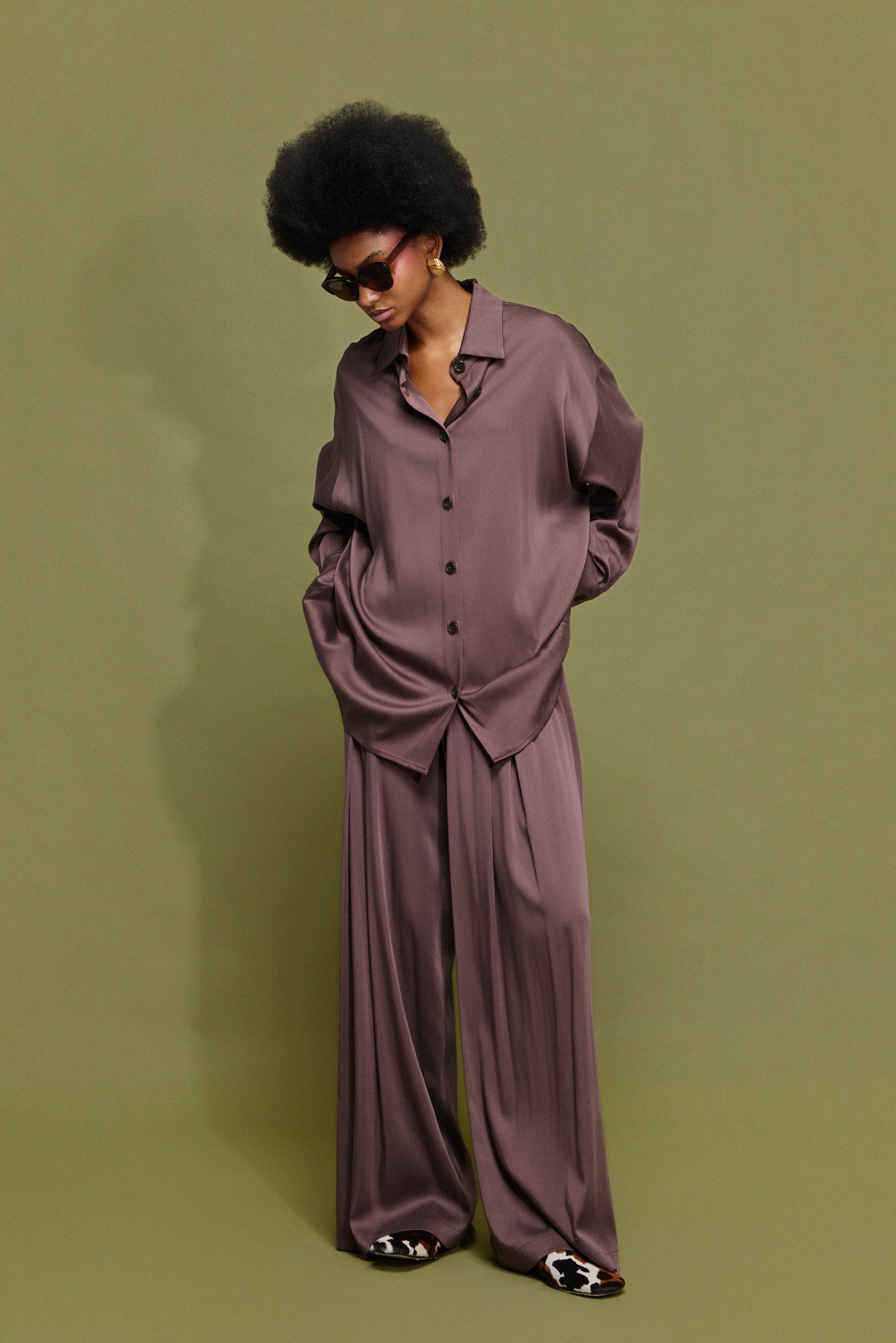 MIRANDA' ΦΑΡΔΙΑ ΠΑΝΤΕΛΟΝΑ ΜΕ ΠΙΕΤΕΣ (CHOCOLATE) MAMOUSH