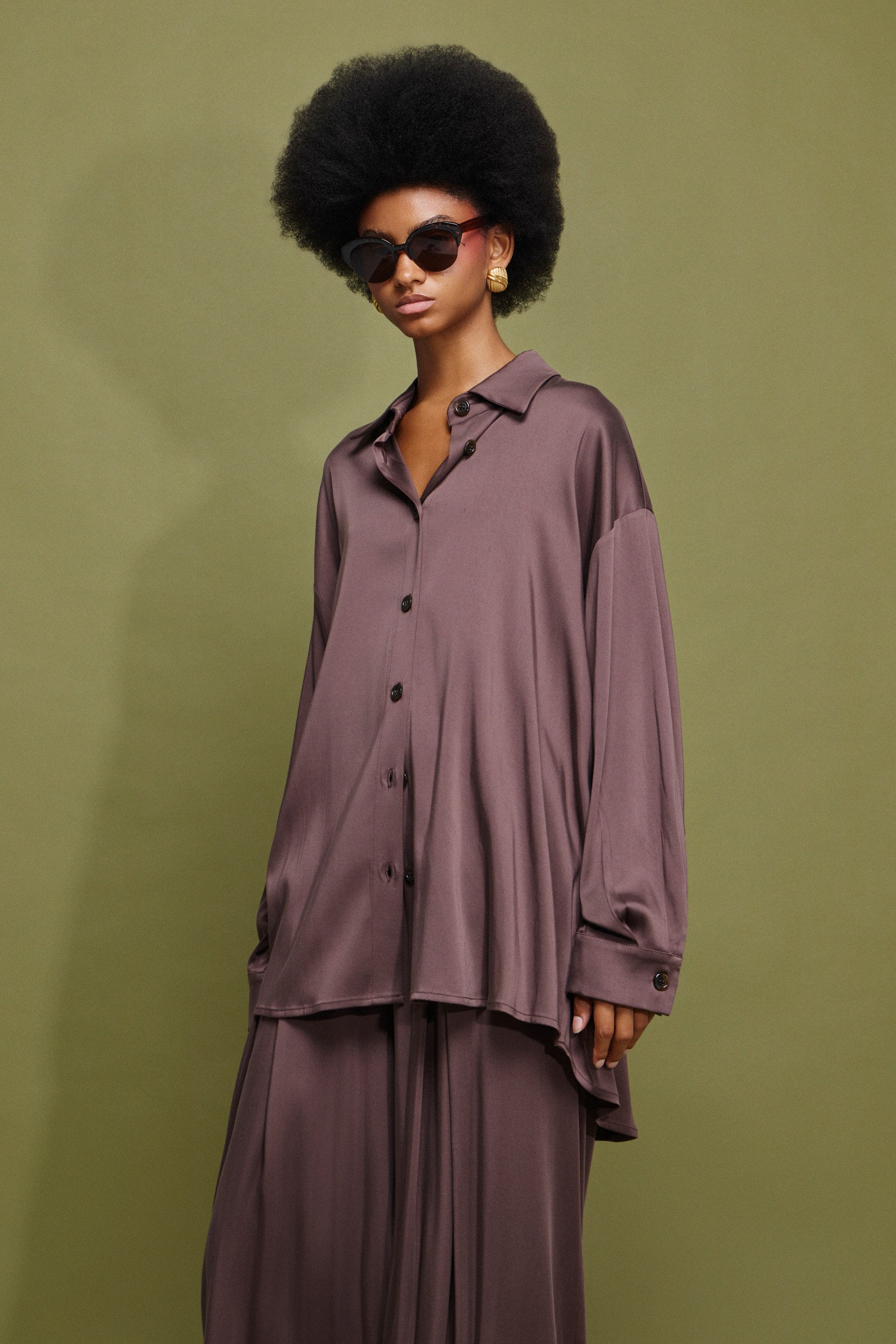 LORA' OVERSIZED ΠΟΥΚΑΜΙΣΙΣΟ (CHOCOLATE) MAMOUSH