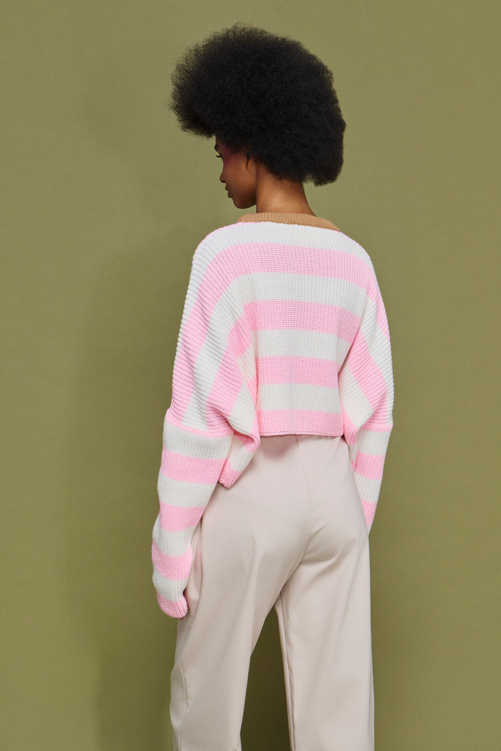 ARIANA' ΡΙΓΕ ΠΛΕΚΤΗ ΜΠΛΟΥΖΑ (ECRU/PINK) MAMOUSH