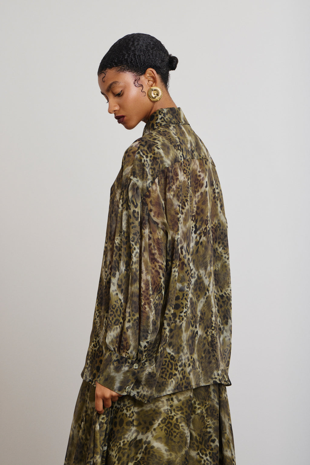 'EMILY' ΠΟΥΚΑΜΙΣΟ ANIMAL PRINT (OLIVE) MAMOUSH