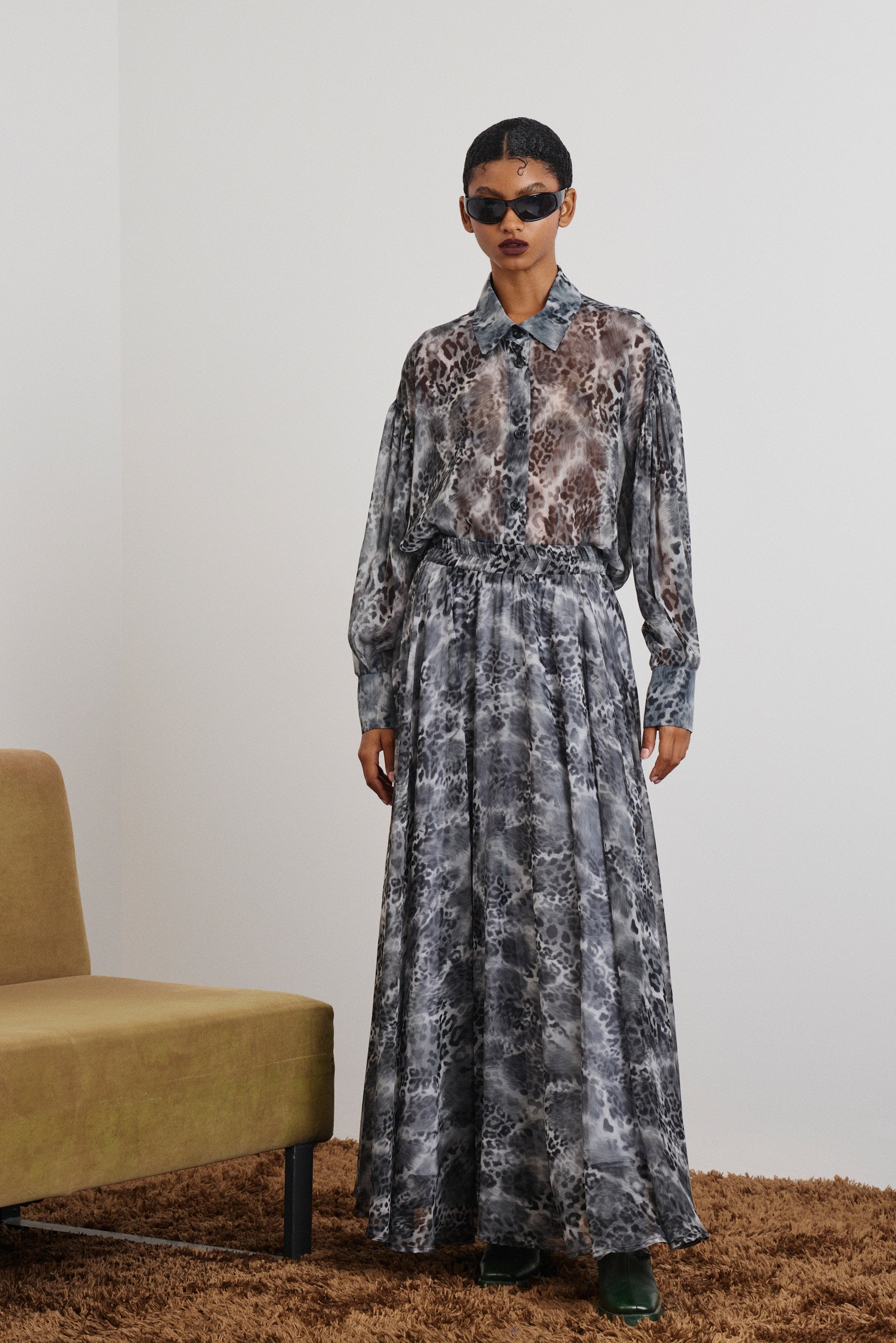 EMILY' ΠΟΥΚΑΜΙΣΟ ANIMAL PRINT (GRAY) MAMOUSH