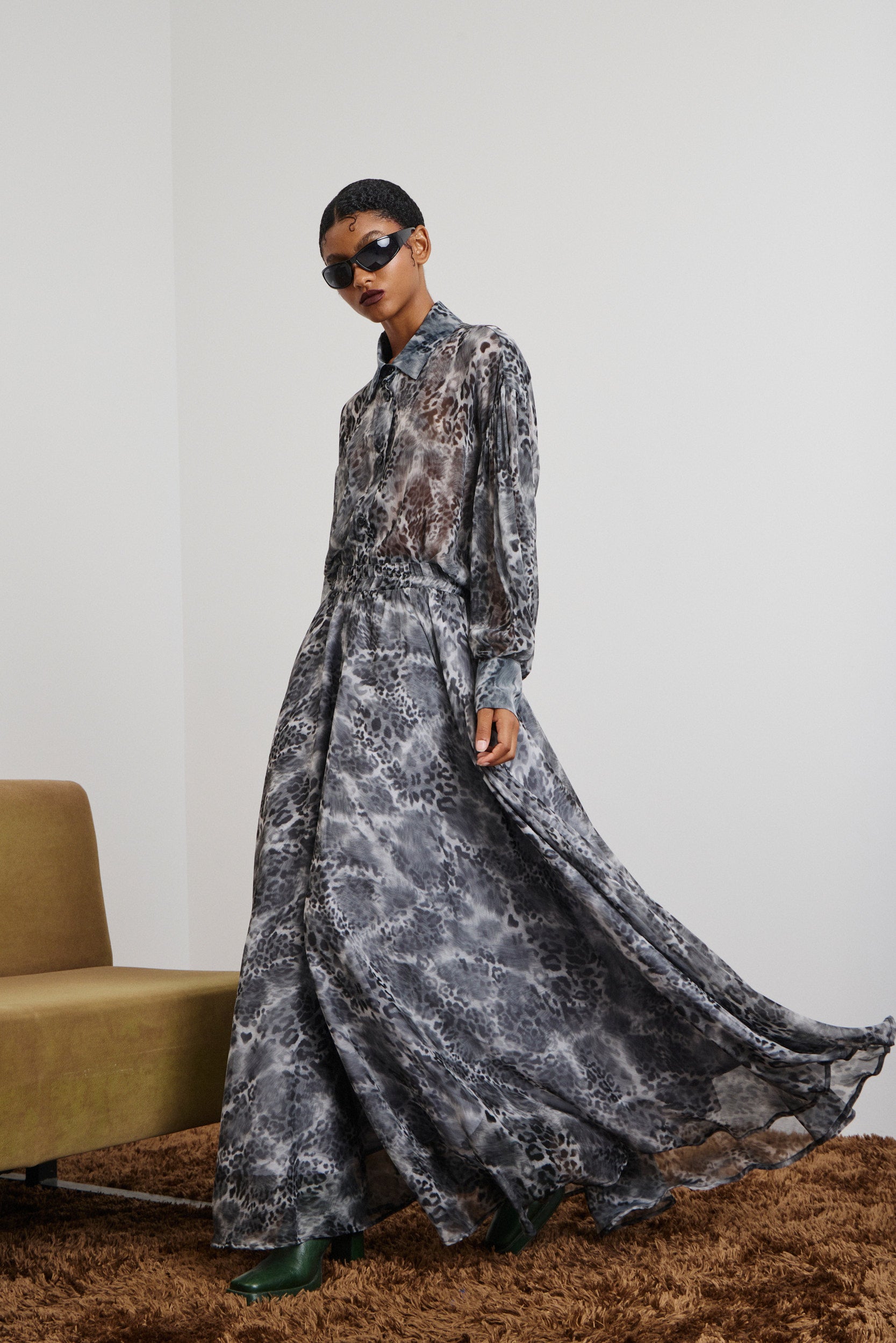 EMILY' ΠΟΥΚΑΜΙΣΟ ANIMAL PRINT (GRAY) MAMOUSH