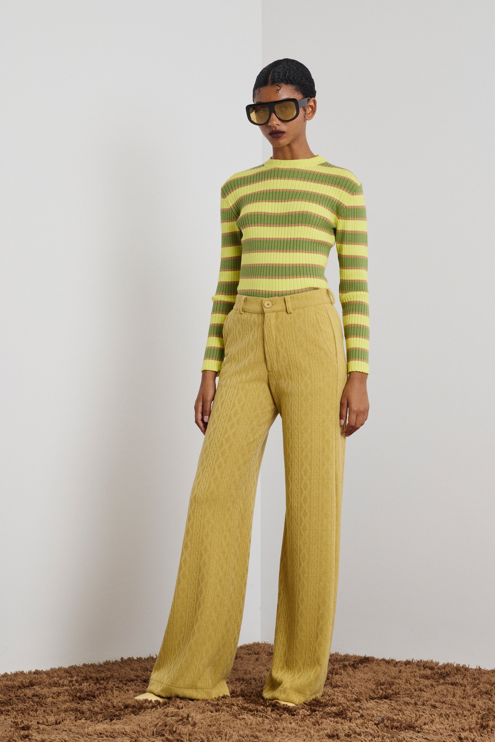 ‘CALYPSO’ ΠΛΕΚΤΗ ΡΙΓΕ ΜΠΛΟΥΖΑ (LIME/OLIVE) MAMOUSH