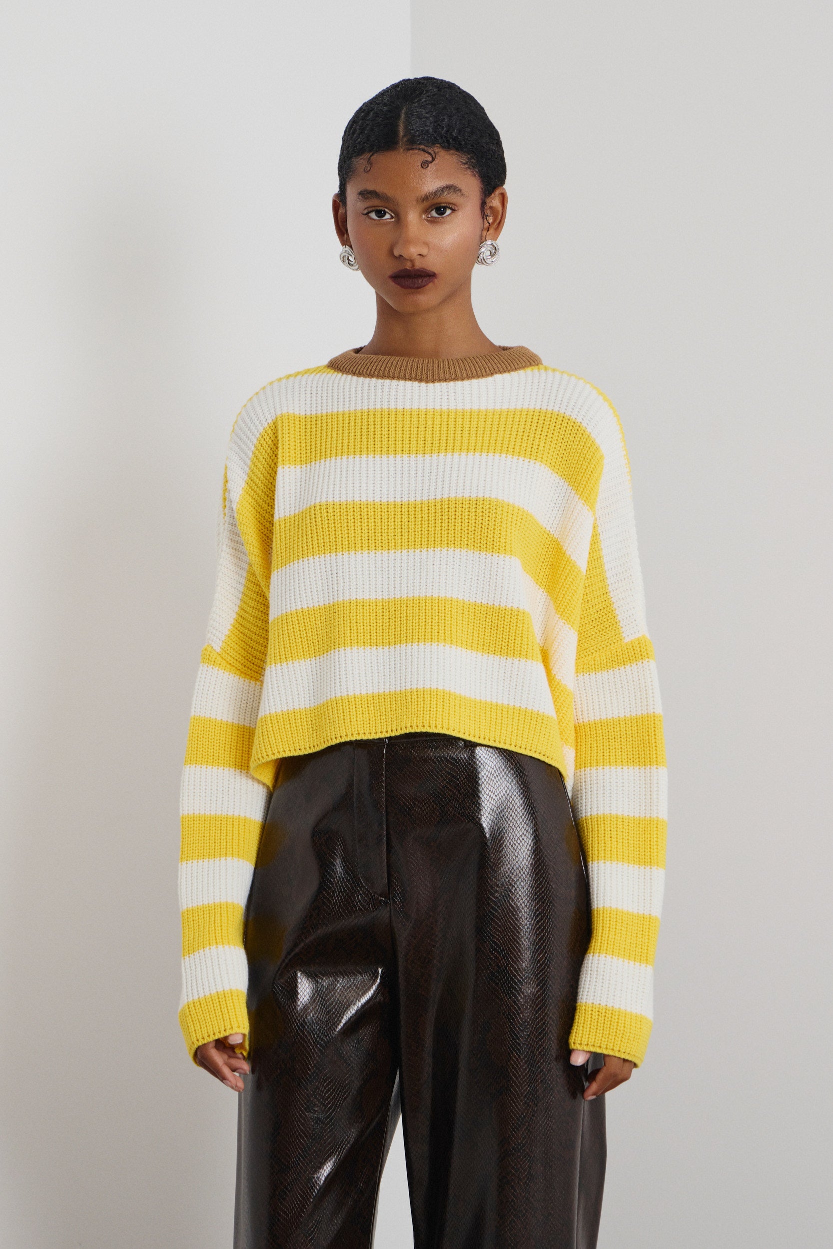 ARIANA' ΡΙΓΕ ΠΛΕΚΤΗ ΜΠΛΟΥΖΑ (ECRU/YELLOW) MAMOUSH