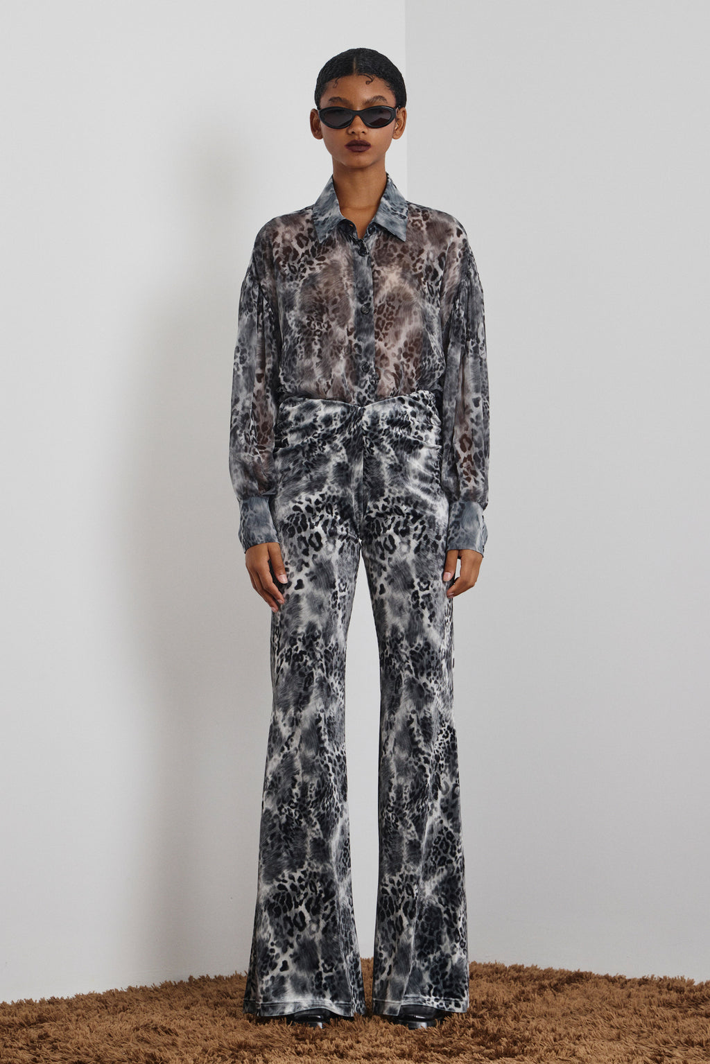 REA' ΕΛΑΣΤΙΚΟ ΠΑΝΤΕΛΟΝΙ ANIMAL PRINT (GRAY) MAMOUSH