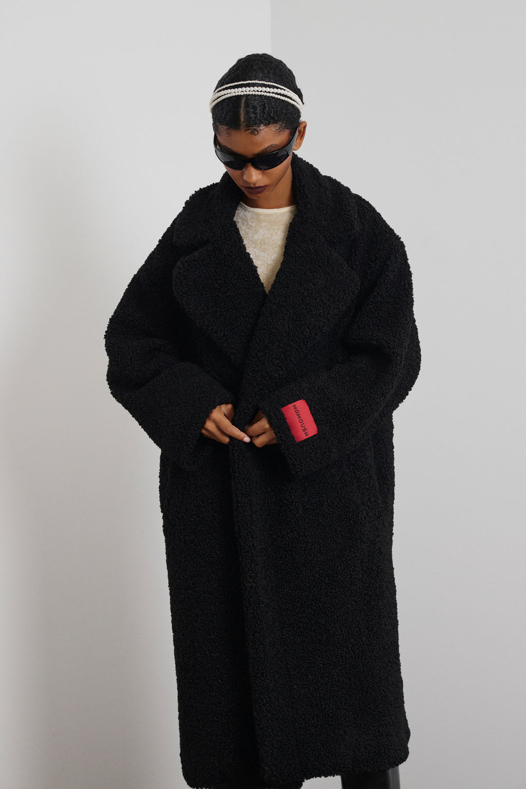 ‘NORMA’ ΜΠΟΥΚΛΕ ΓΟΥΝΙΝΟ ΠΑΛΤΟ ΜΕ ANIMAL PRINT ΦΟΔΡΑ (BLACK) MAMOUSH