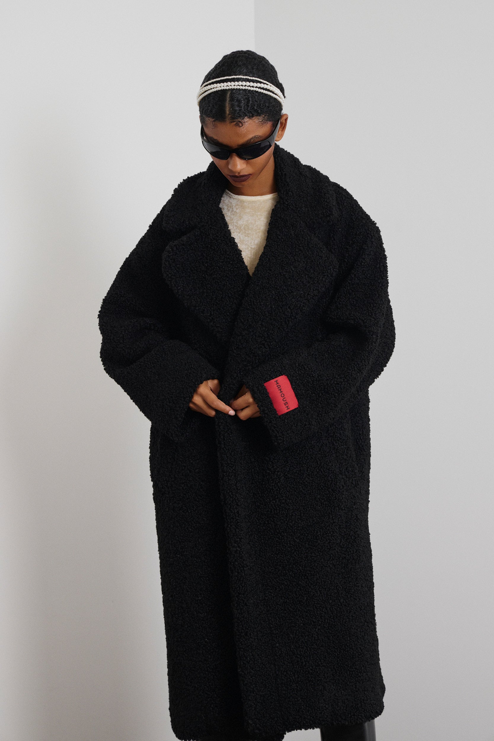 ‘NORMA’ ΜΠΟΥΚΛΕ ΓΟΥΝΙΝΟ ΠΑΛΤΟ ΜΕ ANIMAL PRINT ΦΟΔΡΑ (BLACK) MAMOUSH