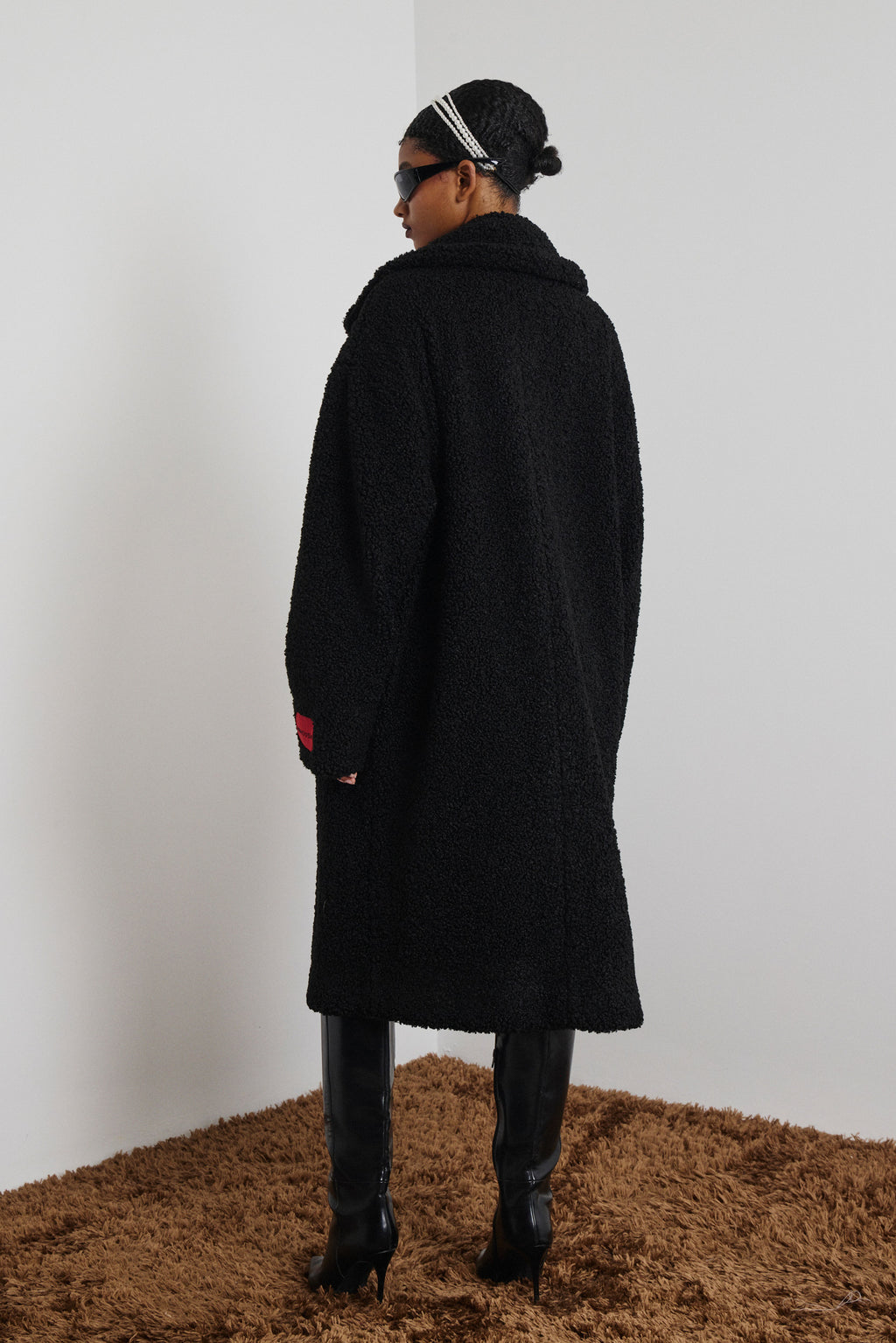 ‘NORMA’ ΜΠΟΥΚΛΕ ΓΟΥΝΙΝΟ ΠΑΛΤΟ ΜΕ ANIMAL PRINT ΦΟΔΡΑ (BLACK) MAMOUSH