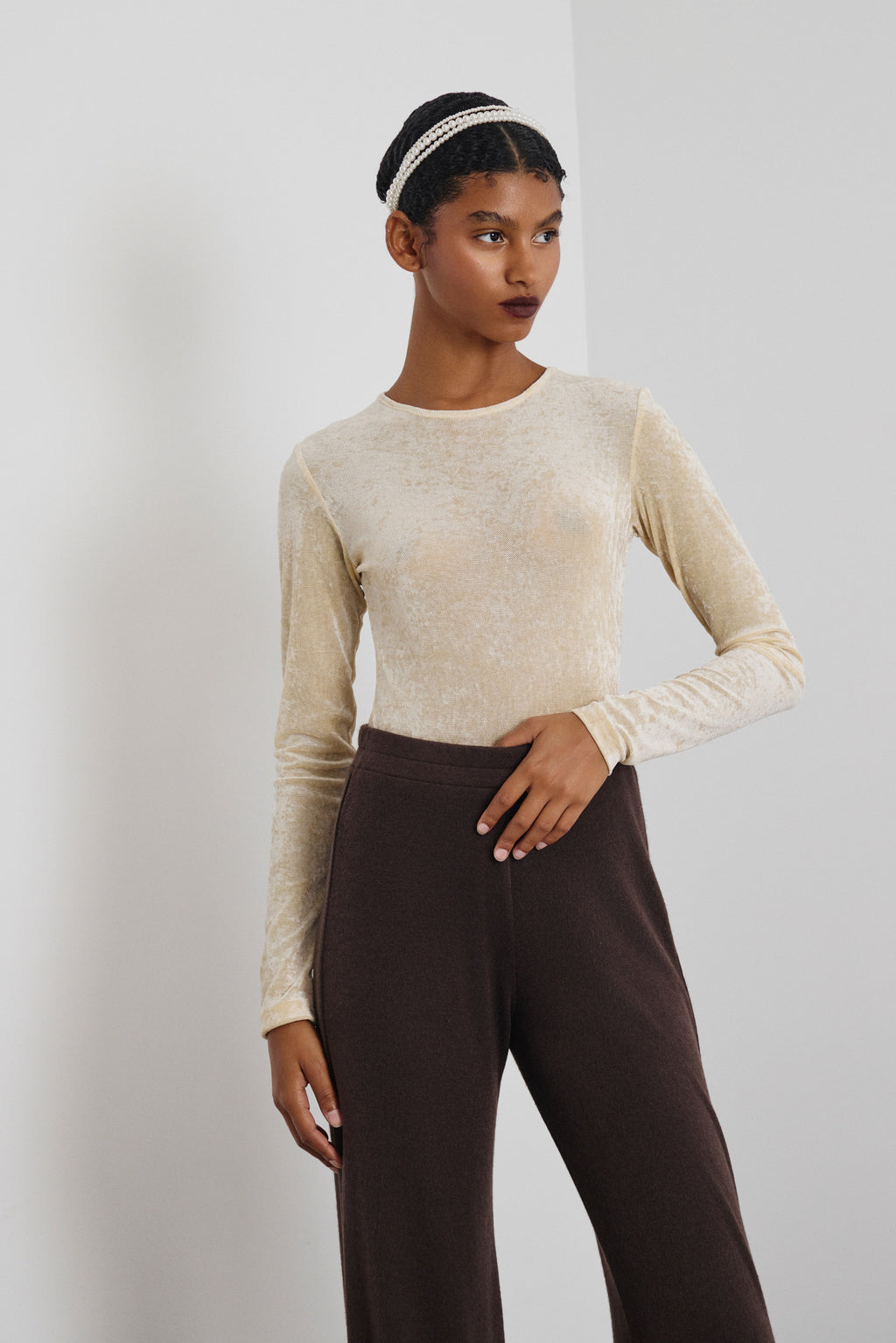 CHARLOTTE' ΒΕΛΟΥΔΙΝΟ ΚΟΡΜΑΚΙ (OFF WHITE) MAMOUSH