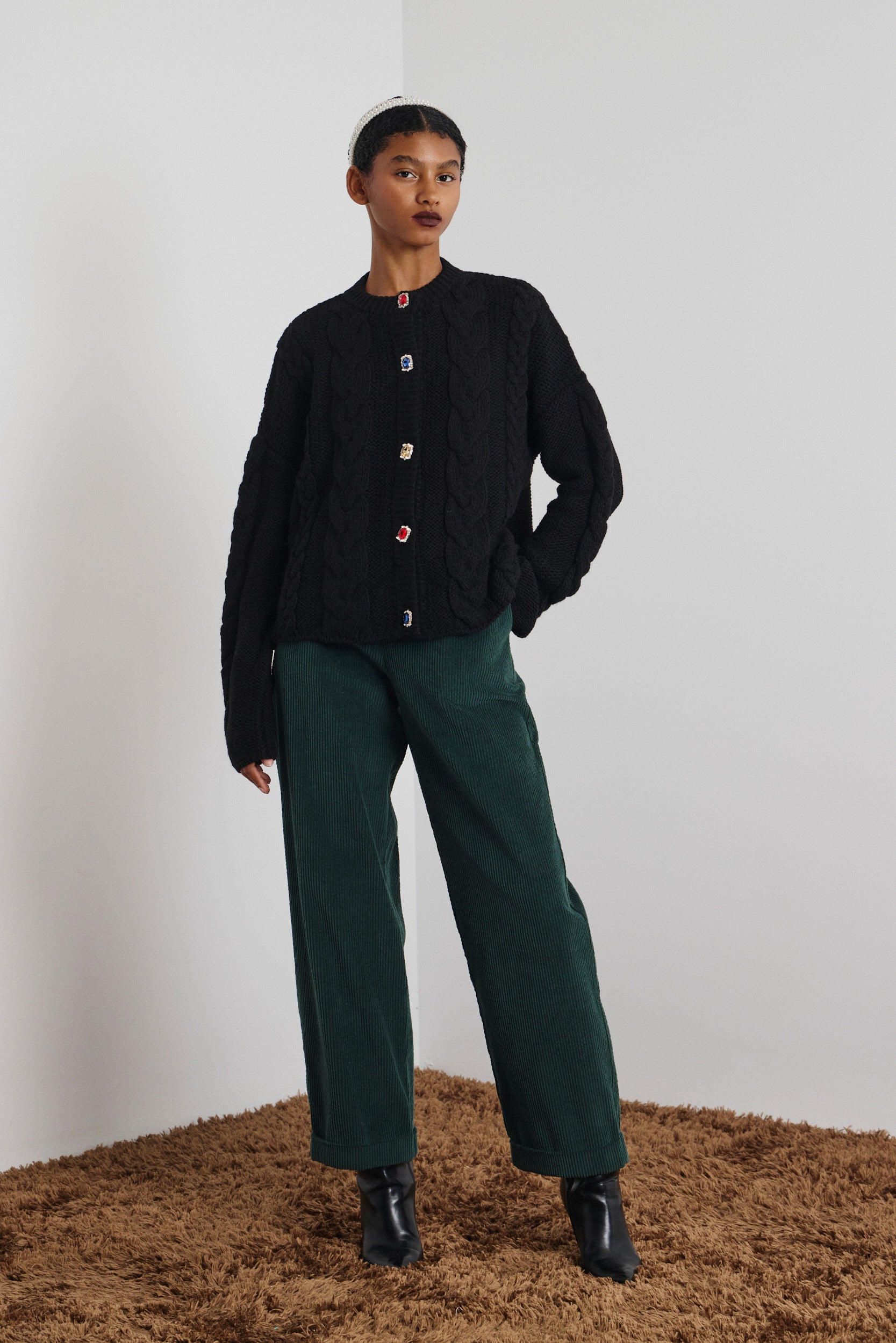 ‘DAMON’ ΠΛΕΚΤΗ ΖΑΚΕΤΑ ΜΕ ΣΤΡΑΣ ΚΟΥΜΠΙΑ (BLACK) MAMOUSH