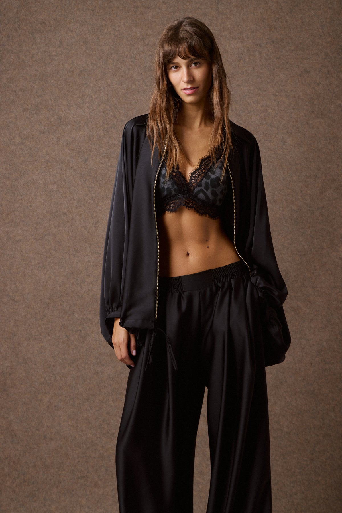 'CAROLINA' ΣΑΤΕΝ ΤΖΑΚΕΤ (BLACK) MAMOUSH