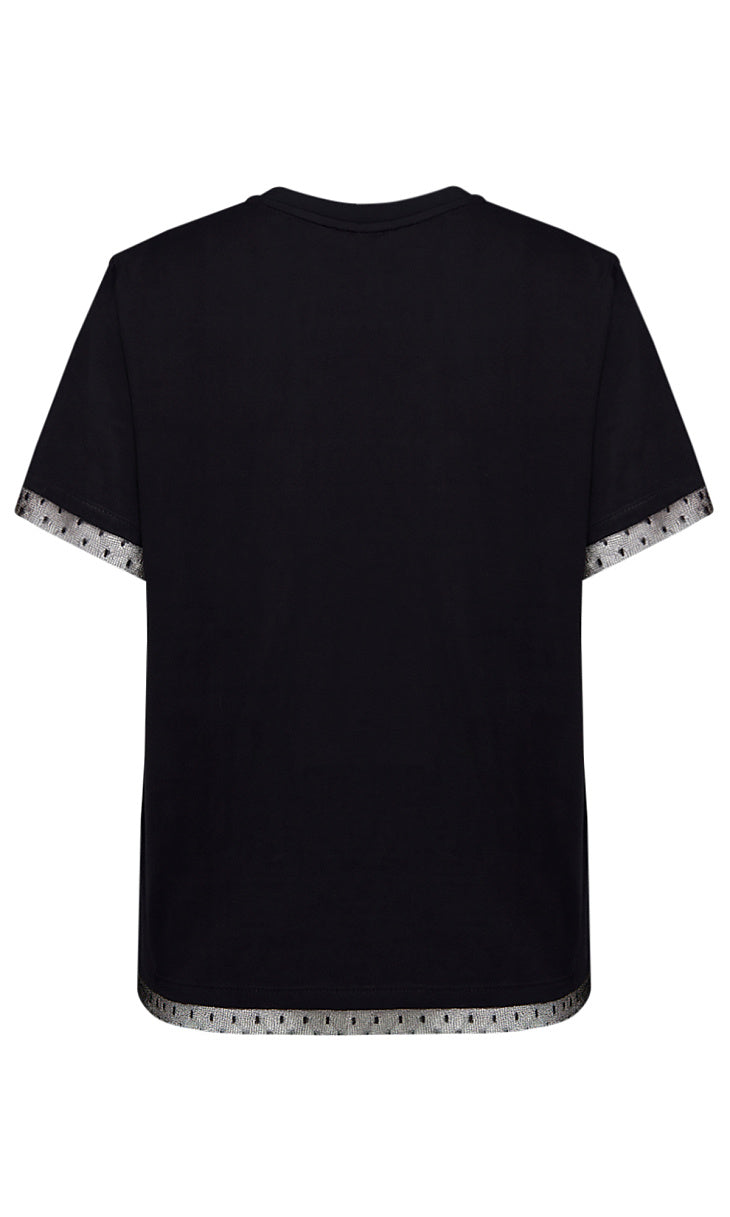 T-SHIRT ΜΕ ΤΟΥΛΙ (BLACK) TWINSET MILANO